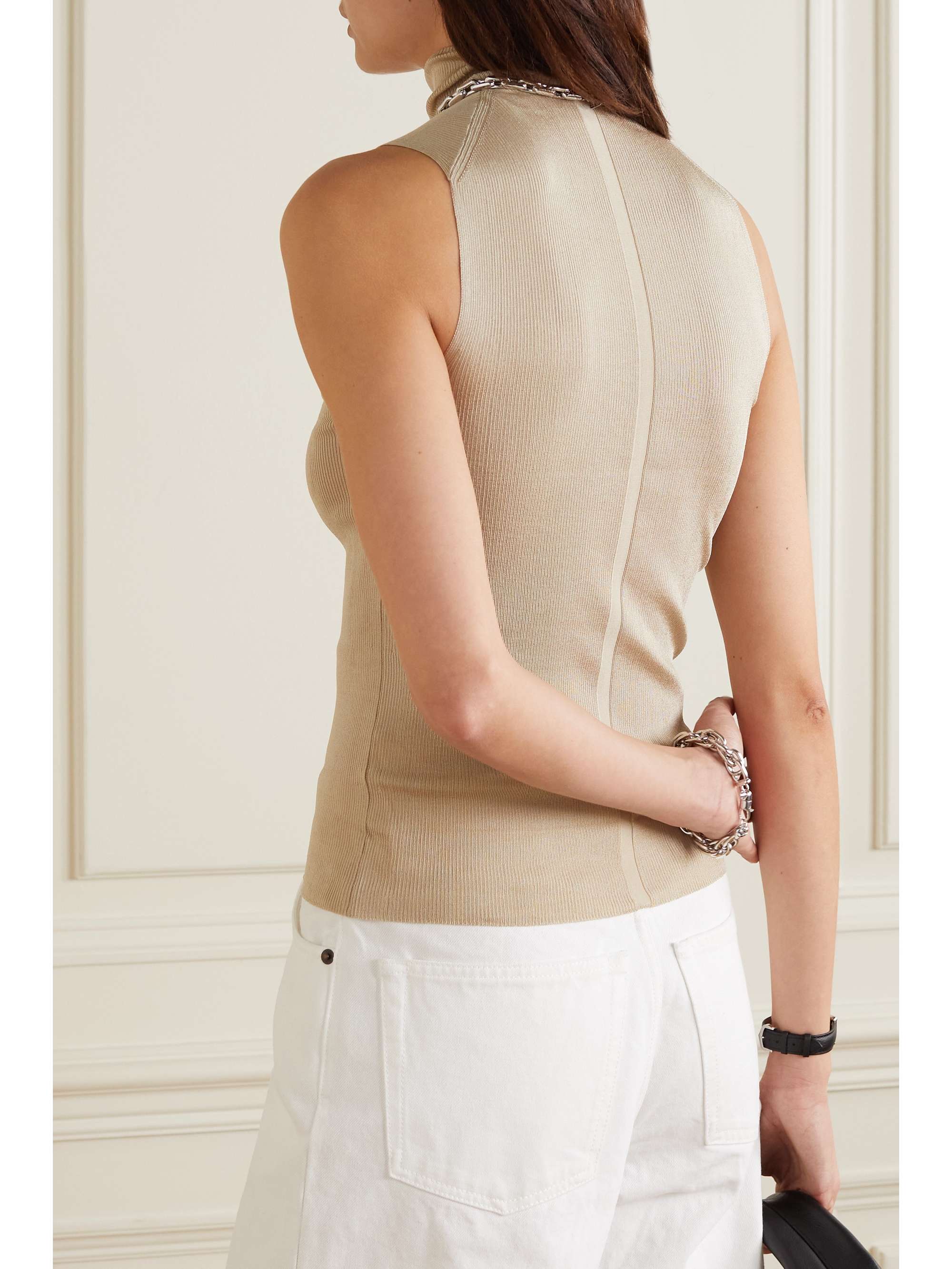 THE ROW Desio ribbed silk turtleneck top