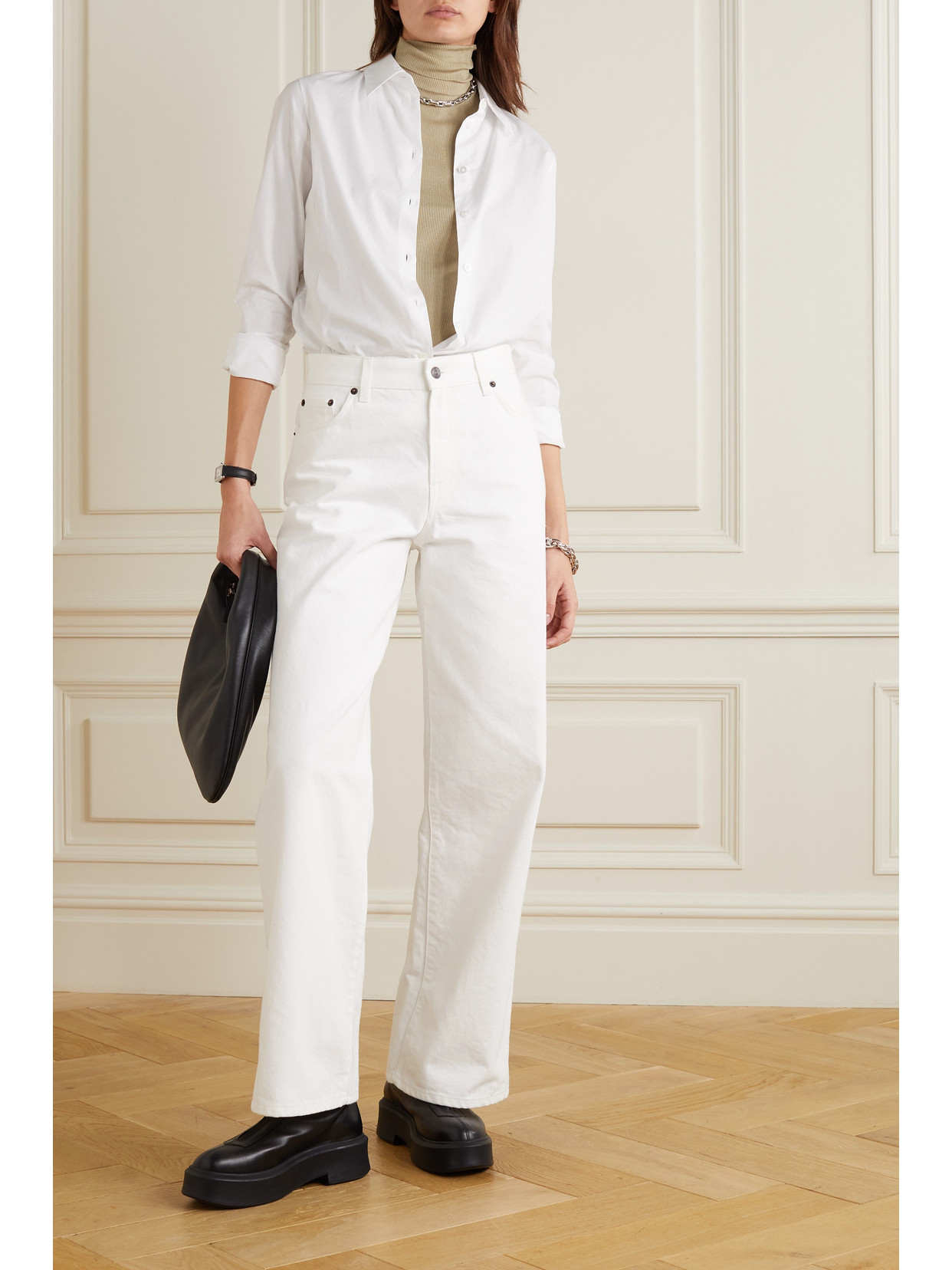 THE ROW DESIO RIBBED SILK TURTLENECK TOP