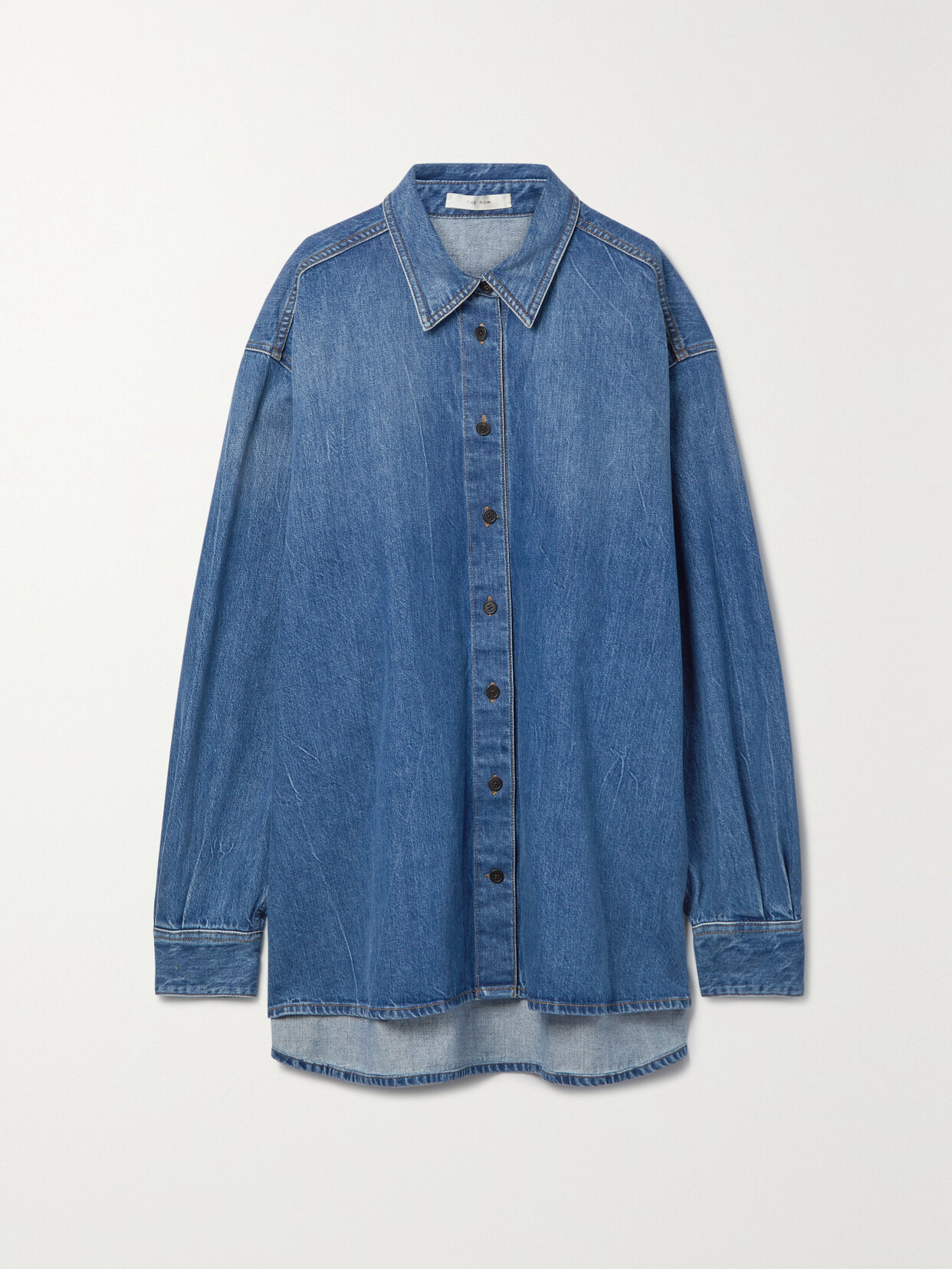 Shop The Row Frannie Oversized Denim Shirt In Blue