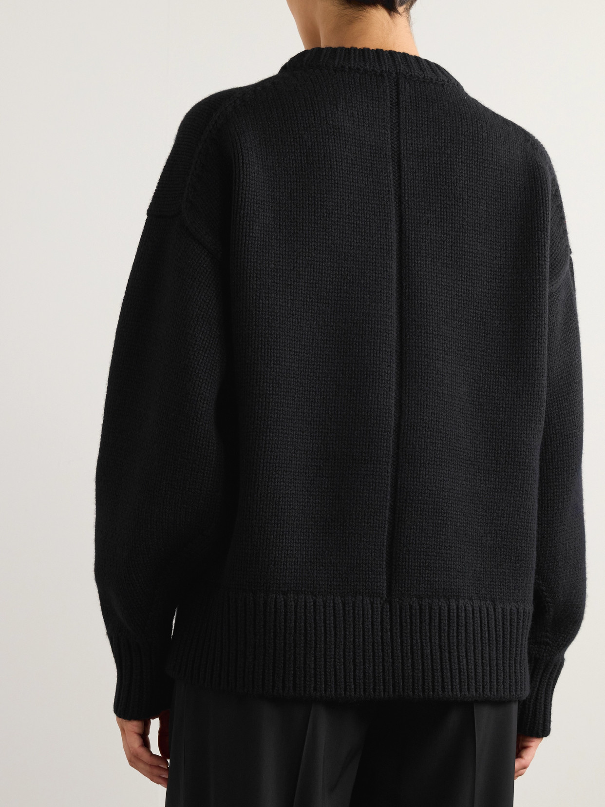 The Row Ophelia Wool And Cashmere-blend Sweater In Black