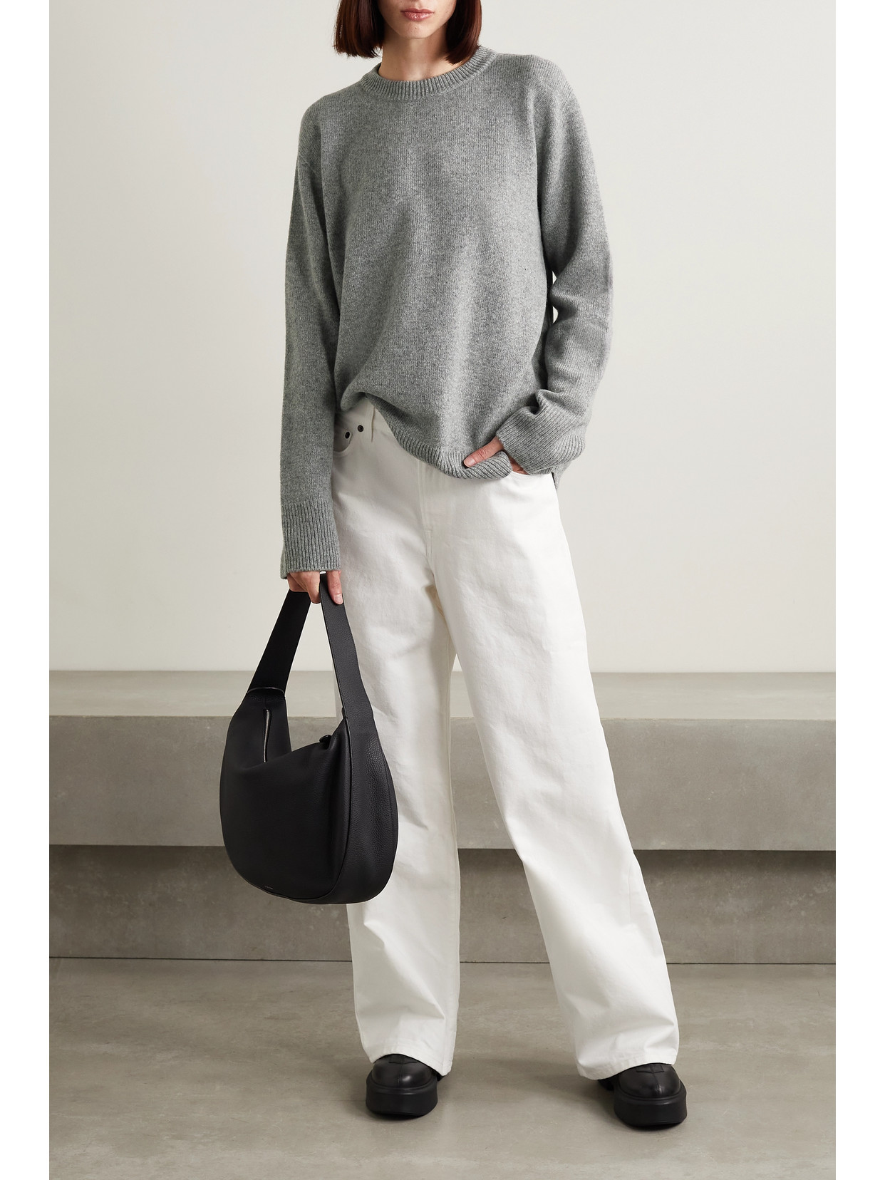 Shop The Row Sibem Wool And Cashmere-blend Sweater In Gray