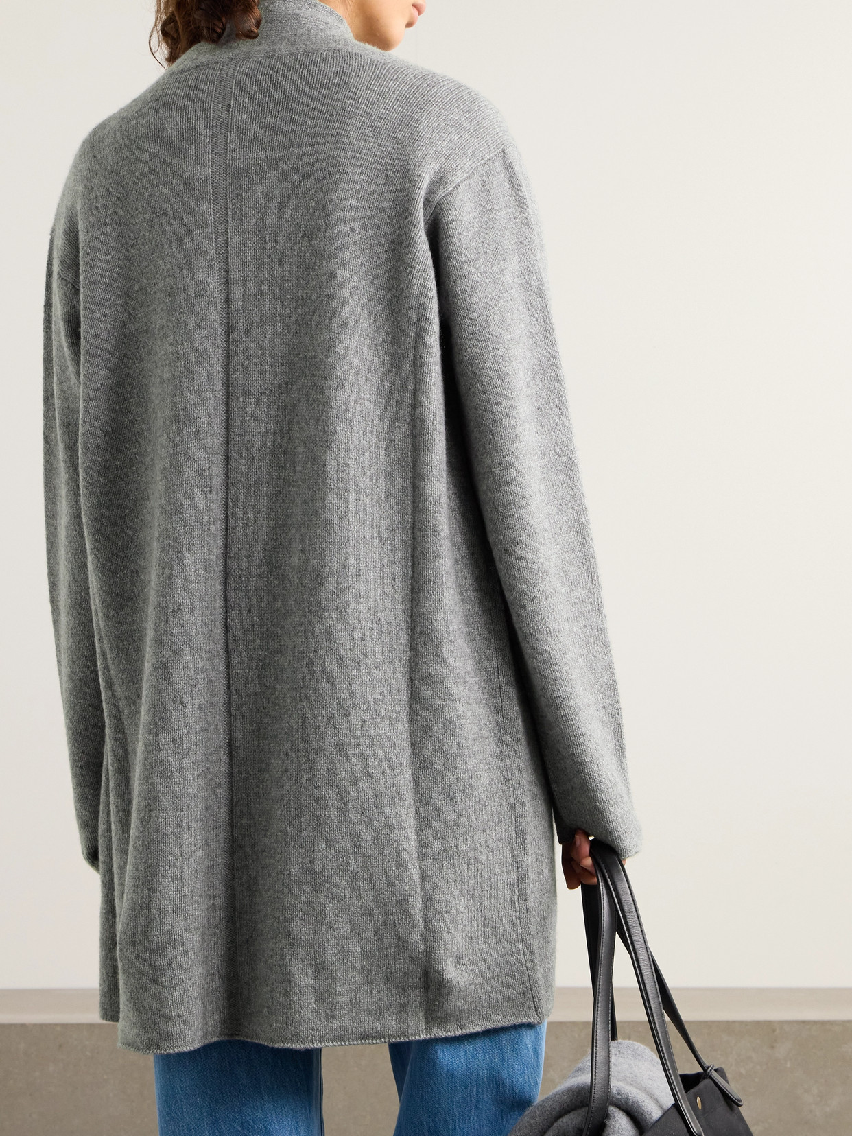 Shop The Row Essentials Fulham Cashmere Cardigan In Gray