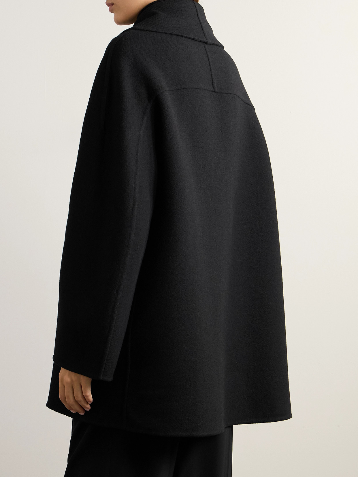 Shop The Row Essentials Polli Double-breasted Wool-blend Coat In Black