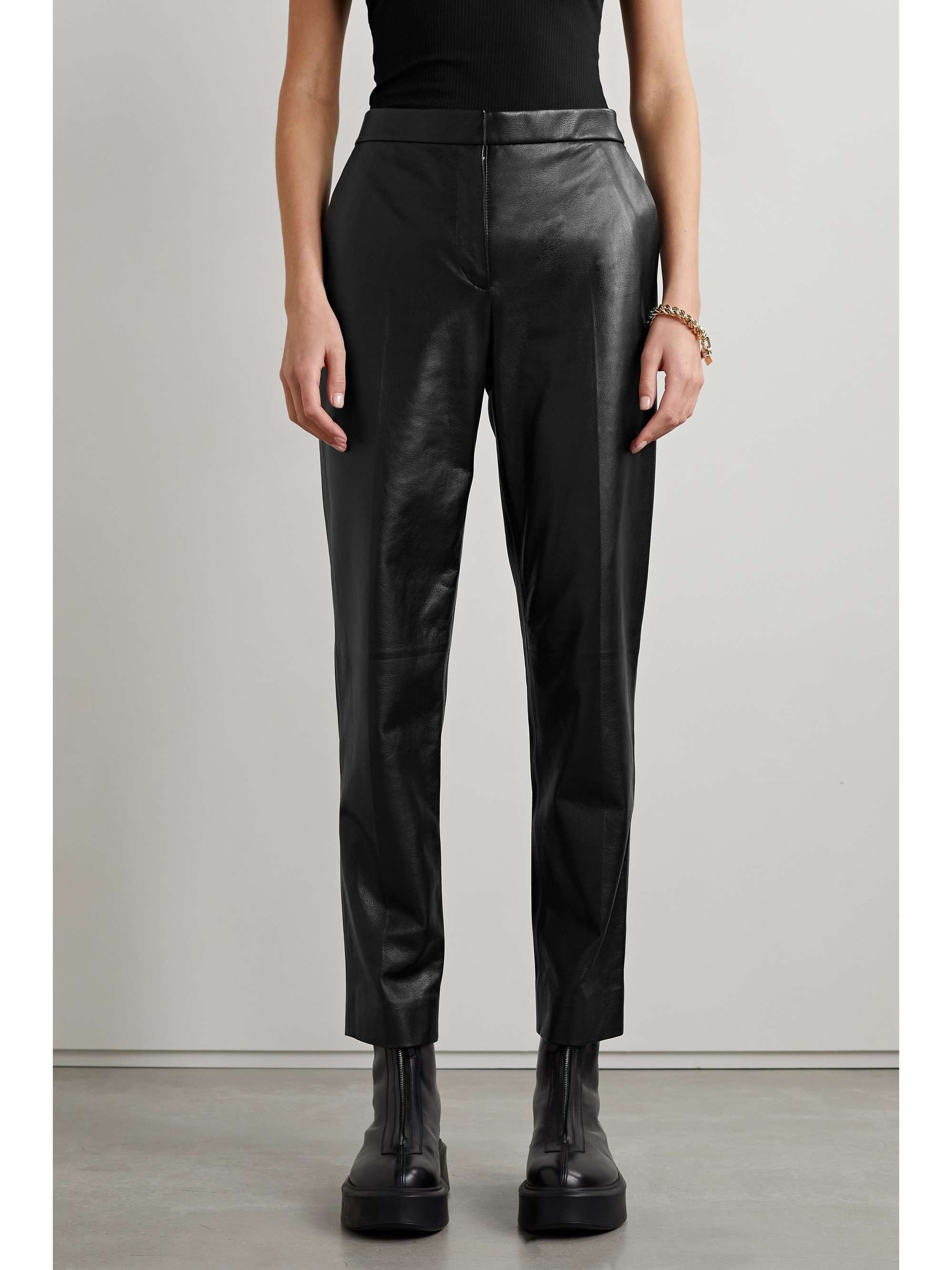 THE ROW Becker straight-leg leather pants