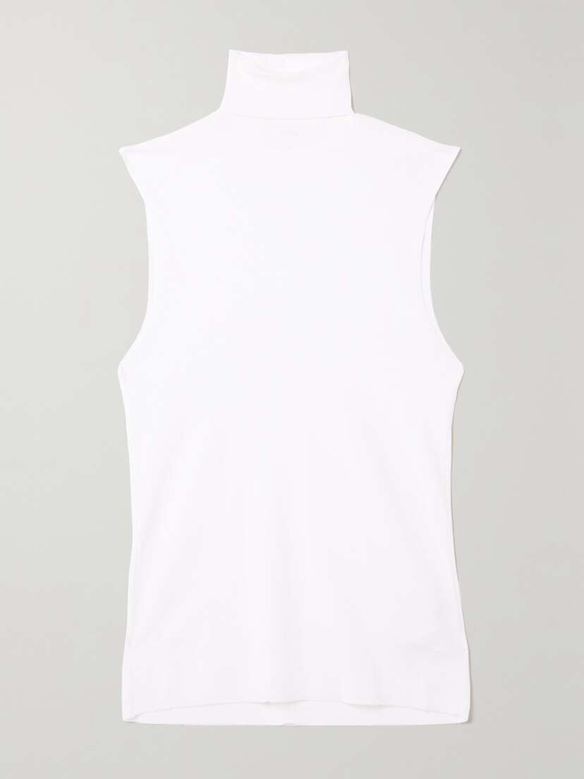 The Row Desio Ribbed Silk Turtleneck Top - x large