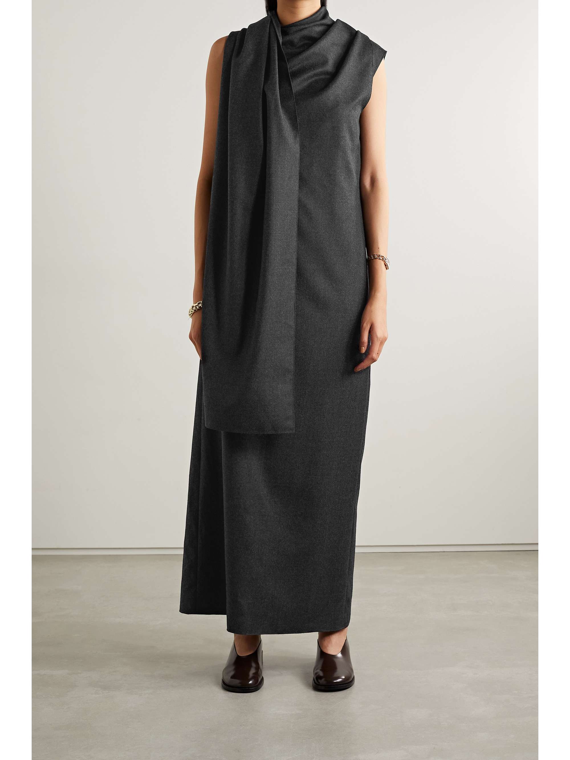 THE ROW Pavia draped wool maxi dress