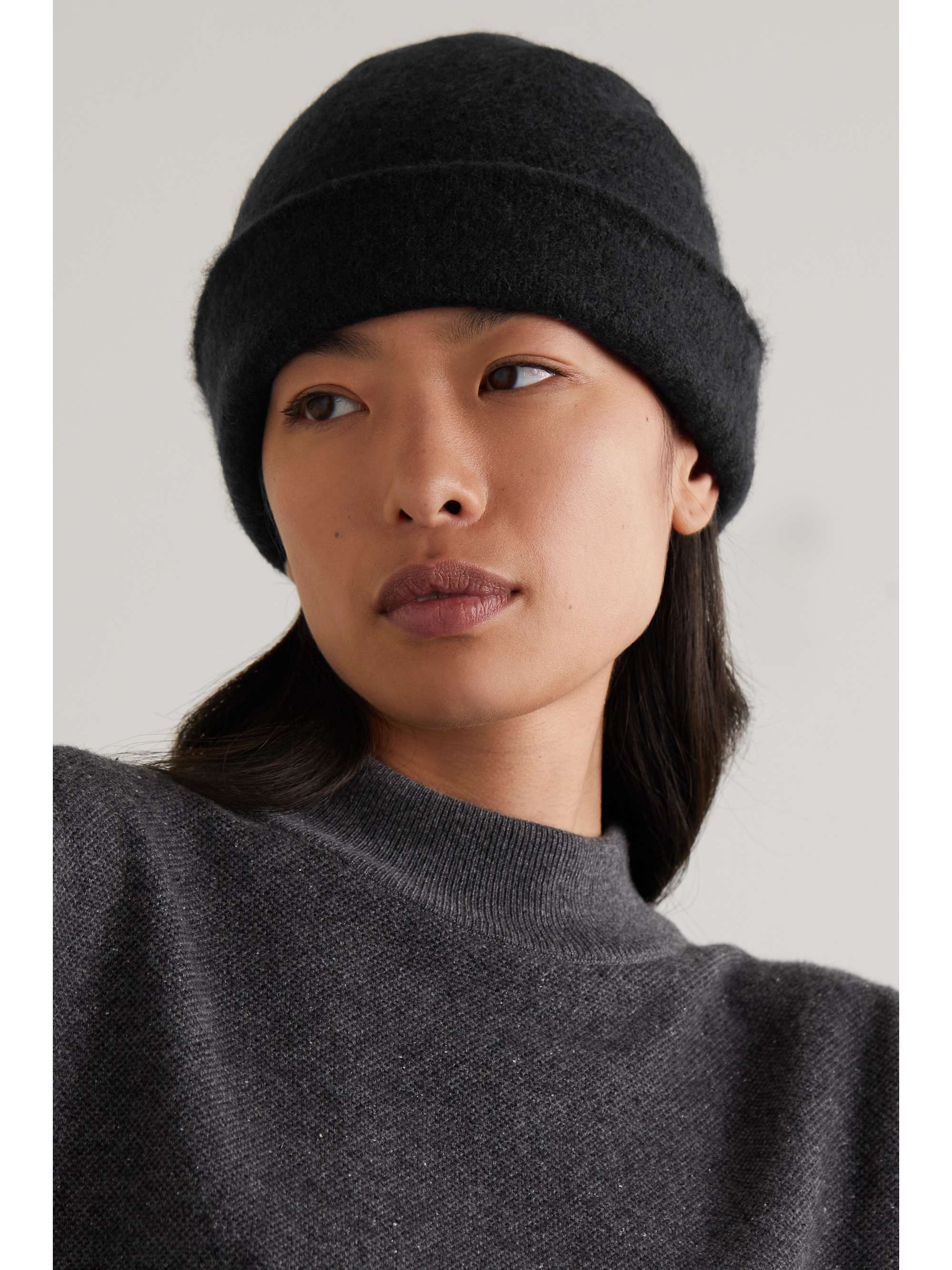 THE ROW Dagen brushed cashmere and silkblend beanie NETAPORTER