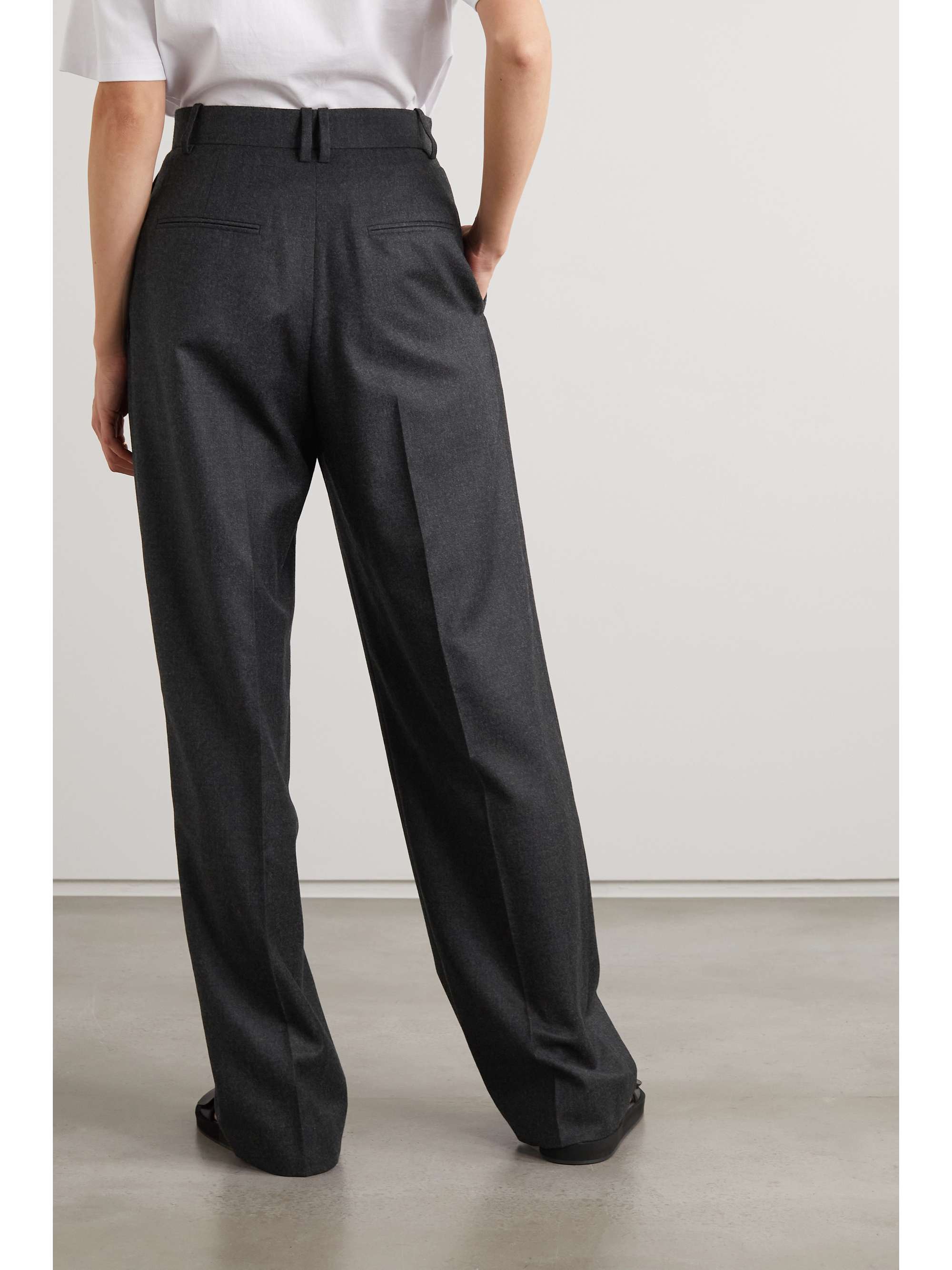 Gray Randa pleated virgin wool-flannel 