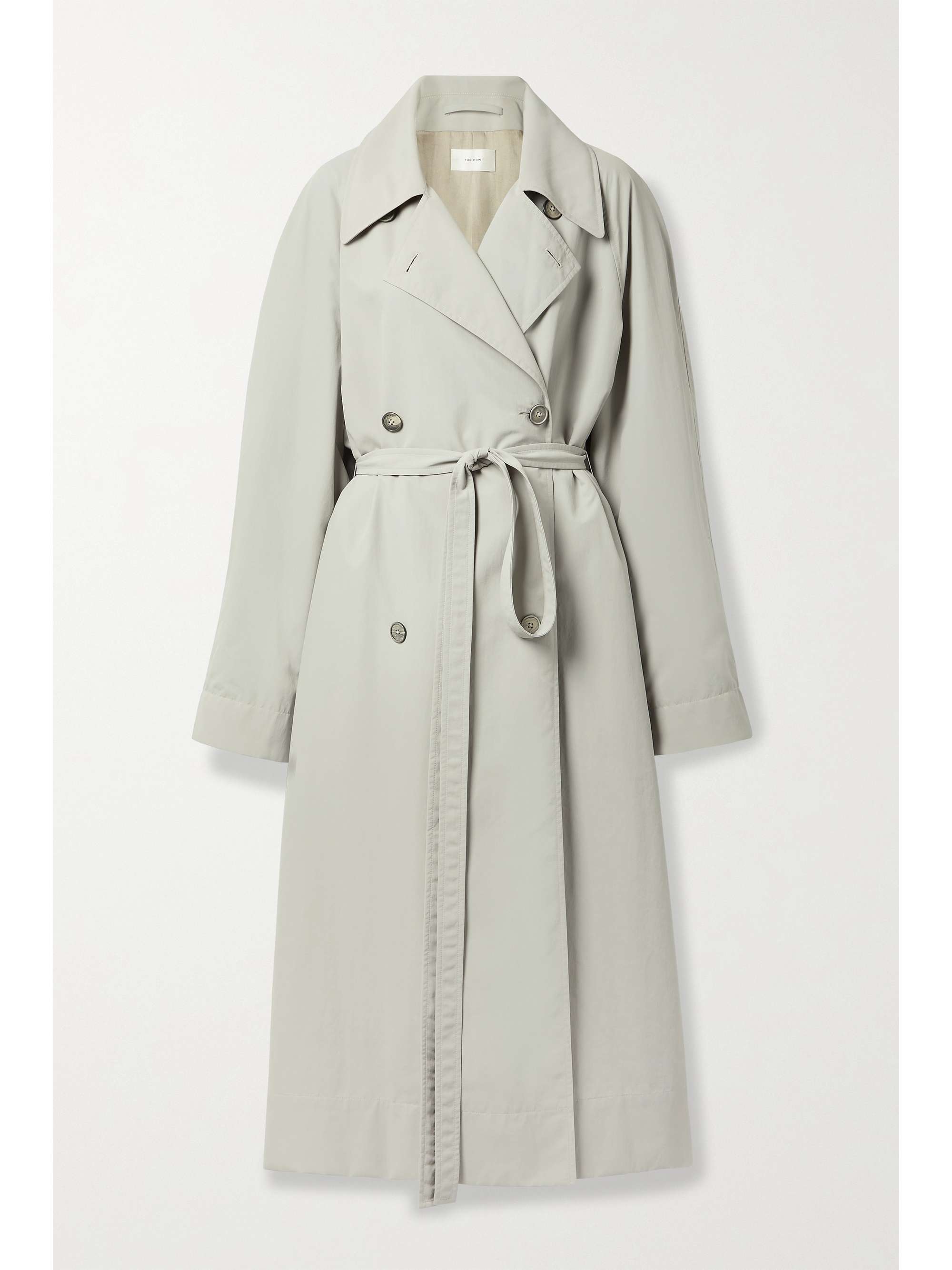light gray trench coat