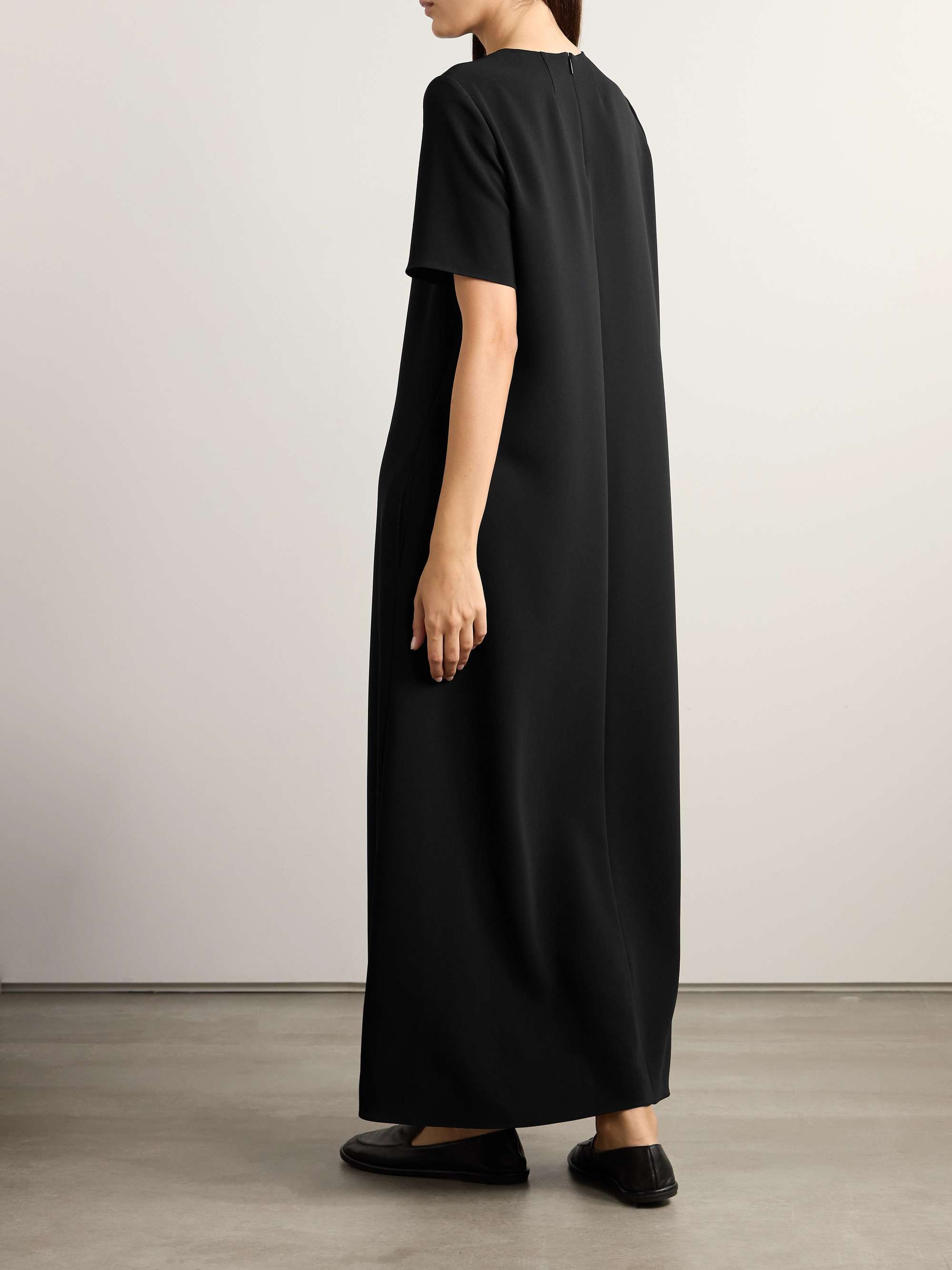 Black Robi crepe midi dress | THE ROW 