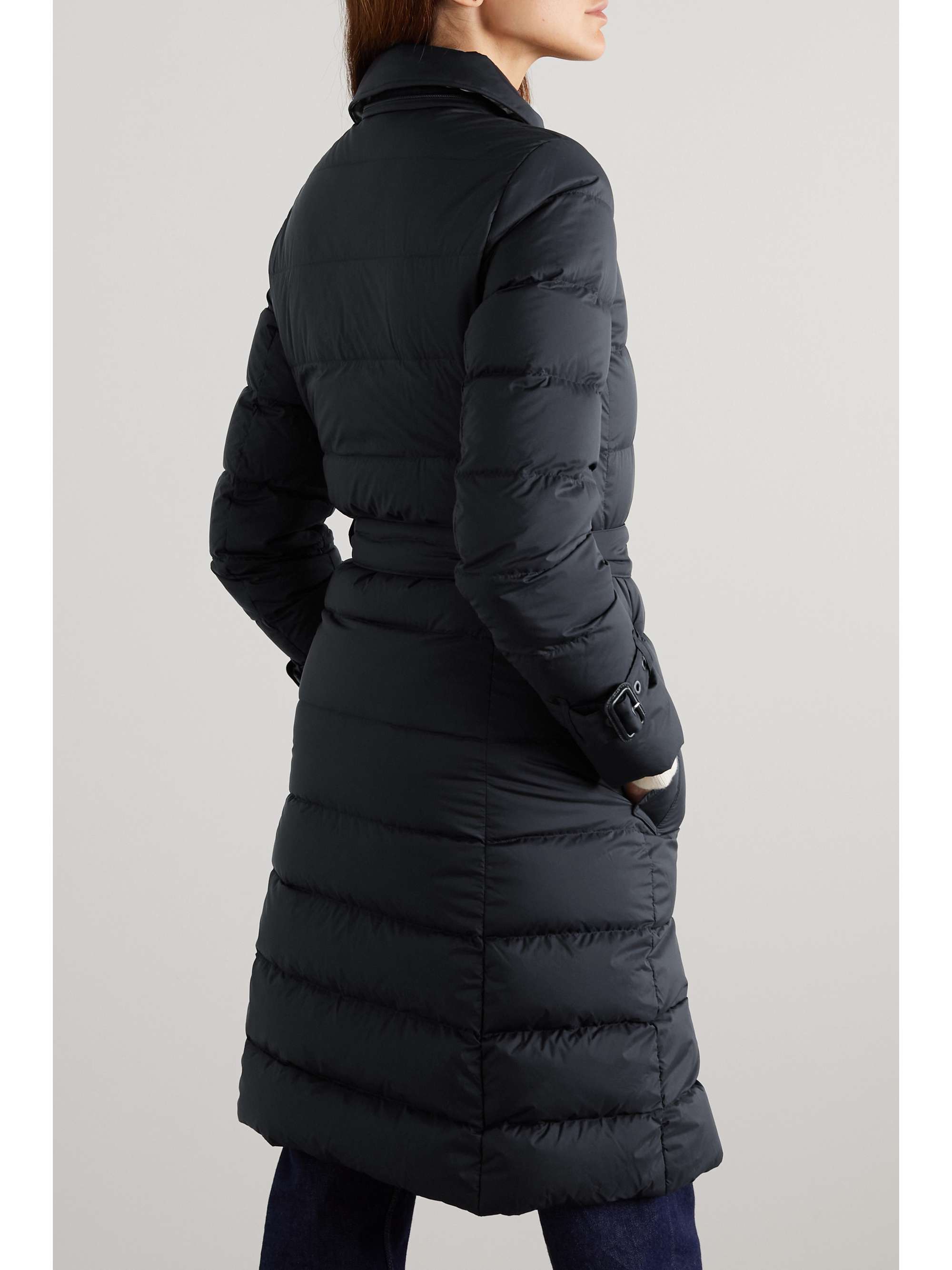 BURBERRY Hooded double-breasted quilted shell down coat