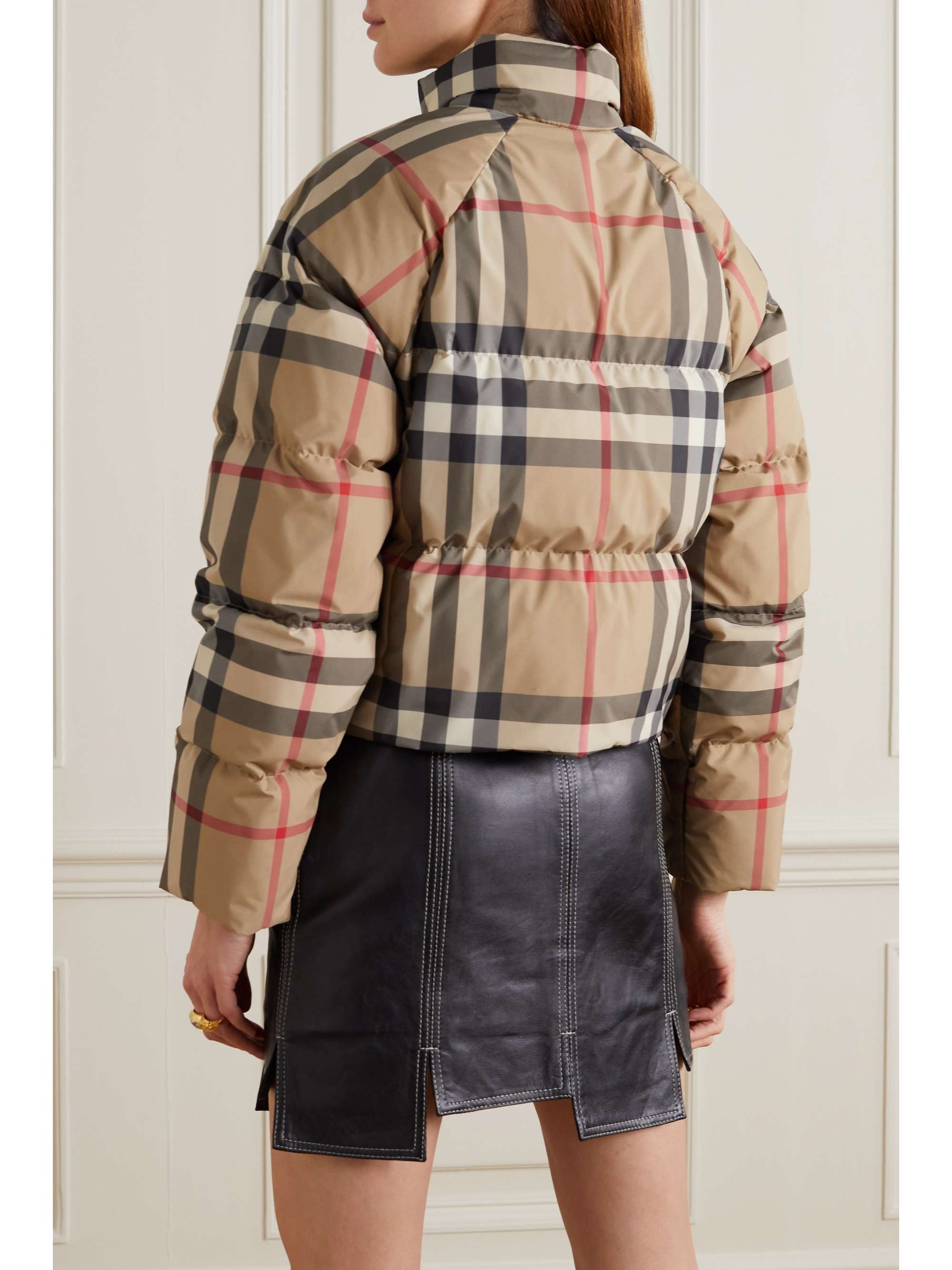 BURBERRY Cropped checked quilted shell down jacket