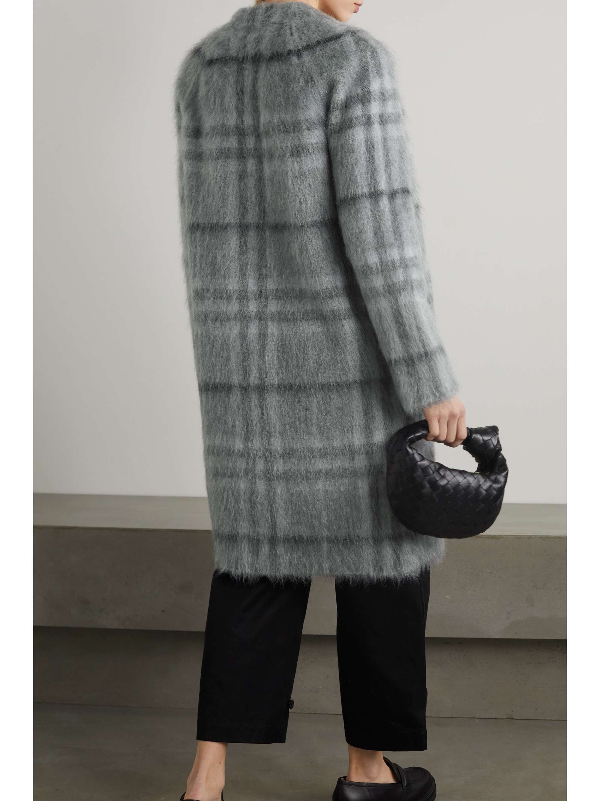 BURBERRY 格纹马海毛混纺外套