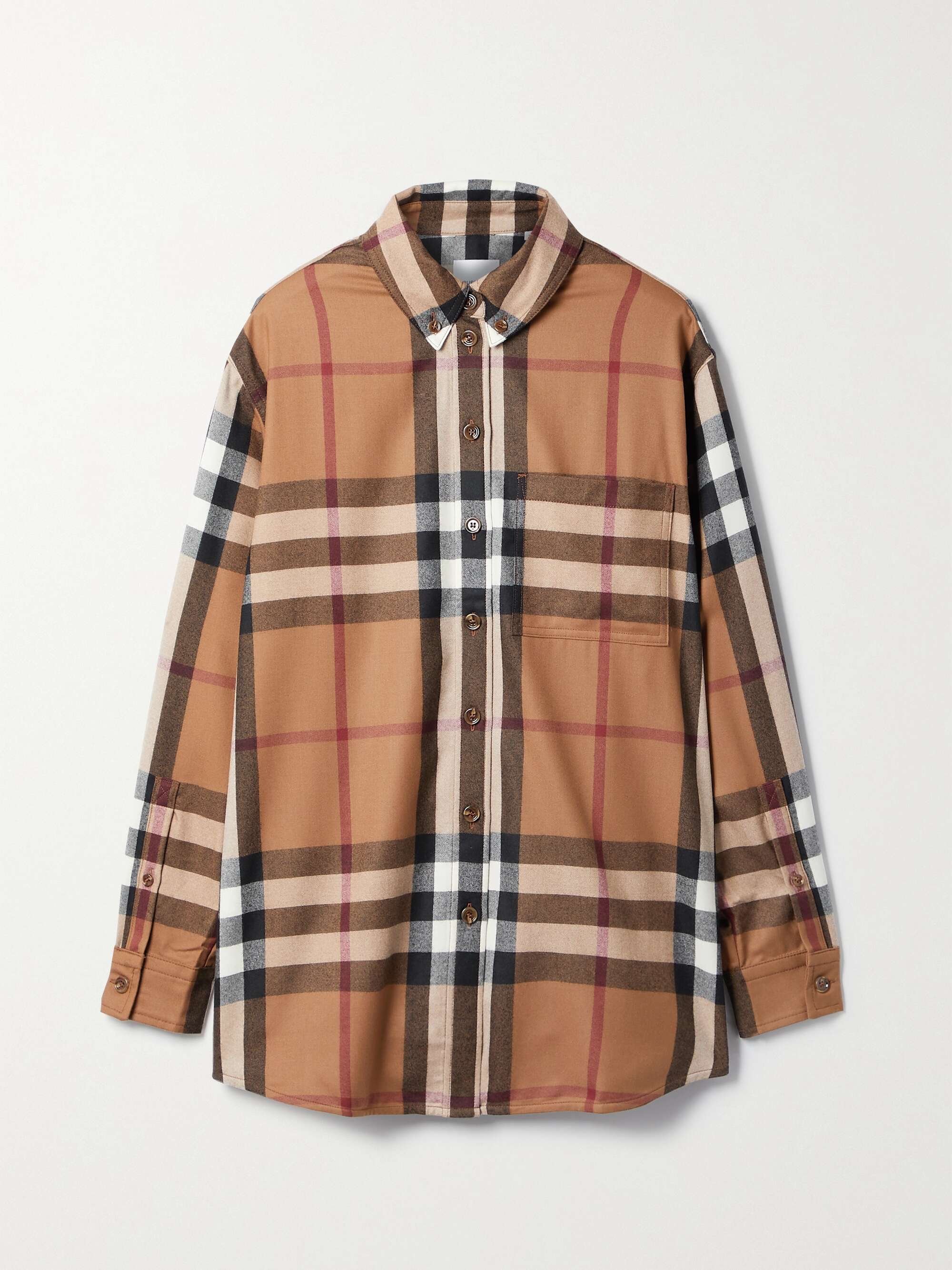 BURBERRY Checked wool-twill shirt | NET-A-PORTER