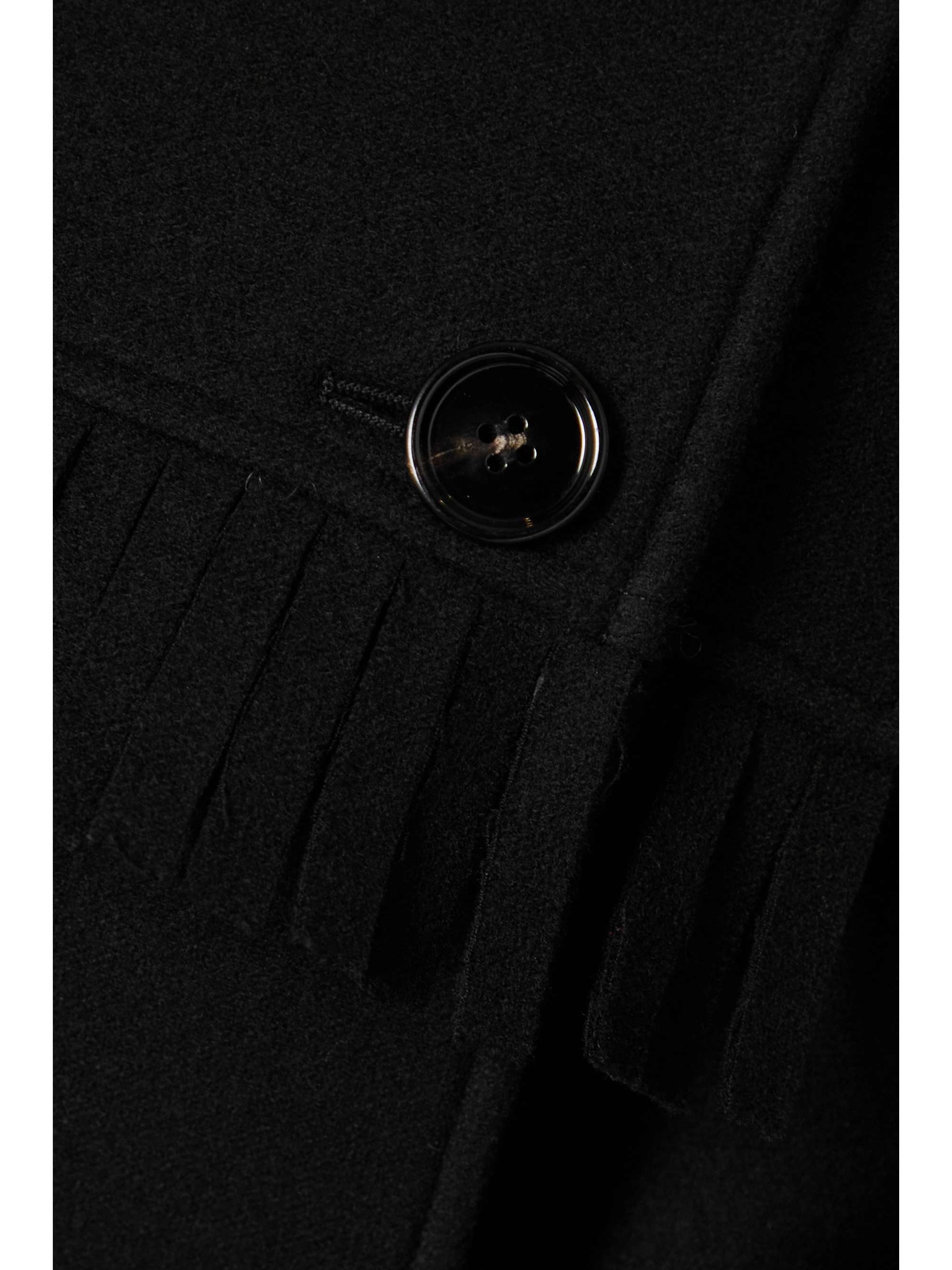 BURBERRY Convertible belted double-breasted fringed cashmere-blend coat
