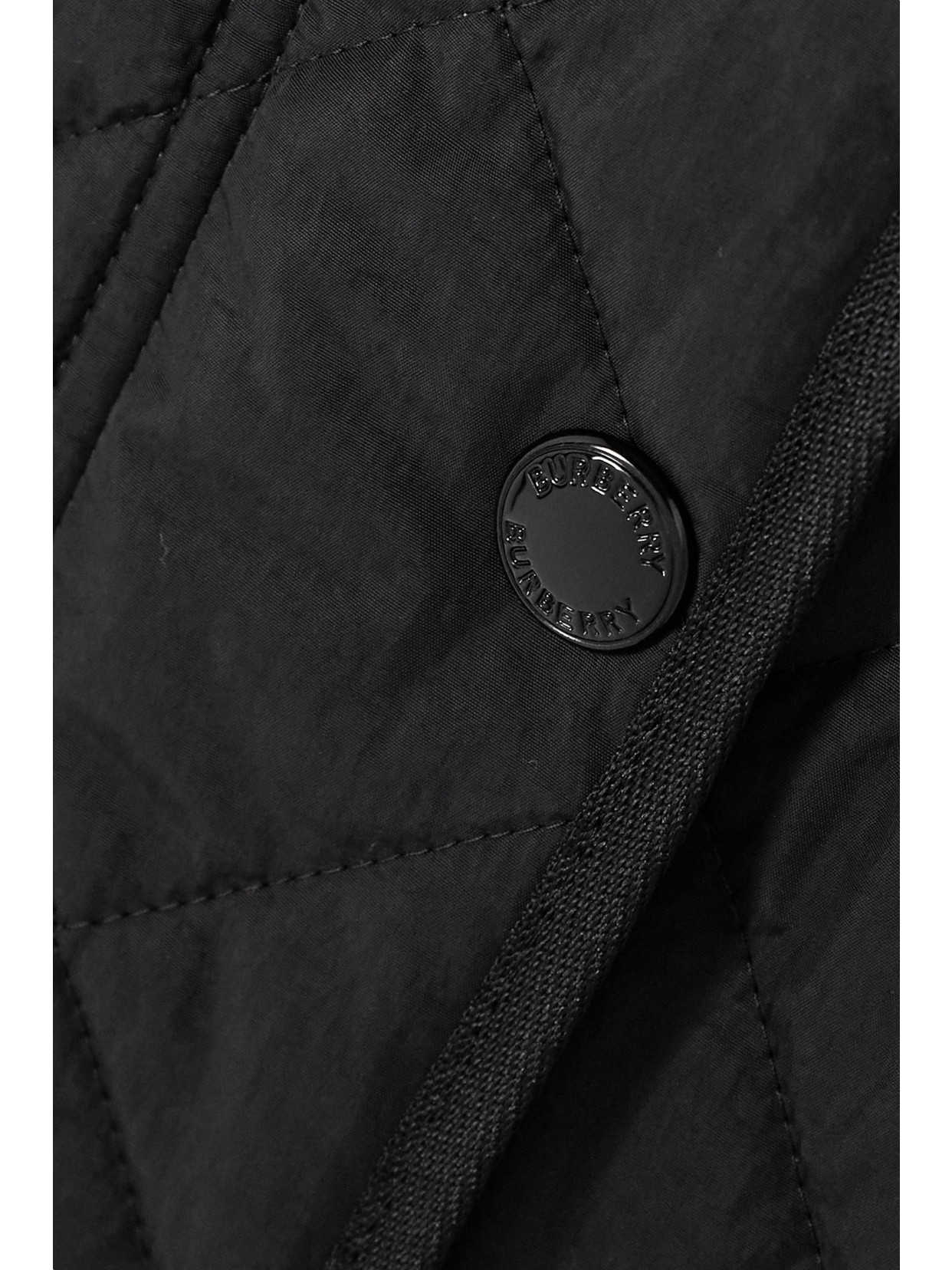 Shop Burberry Corduroy-trimmed Quilted Shell Jacket In Black