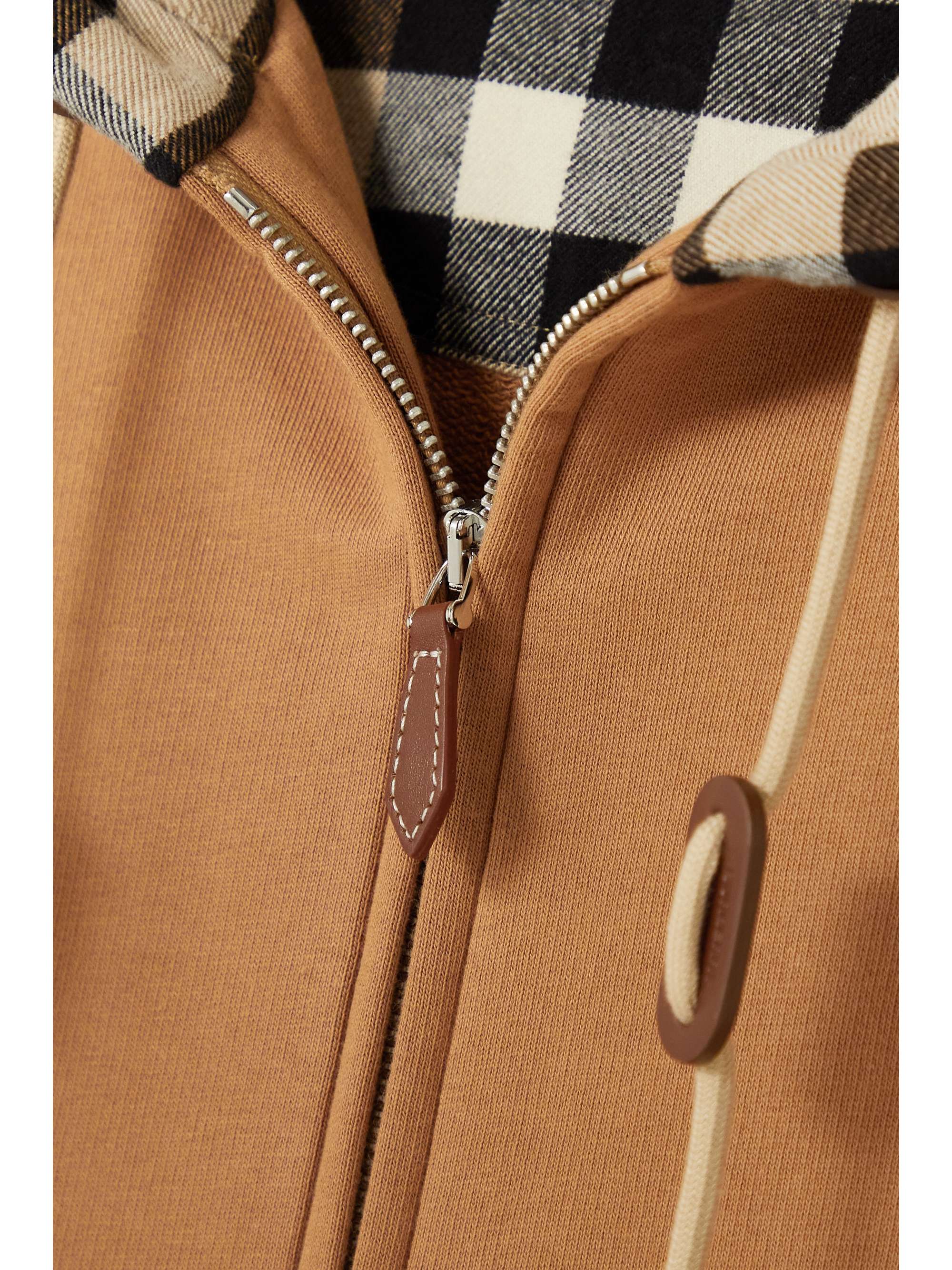 BURBERRY Checked cotton-jersey hoodie