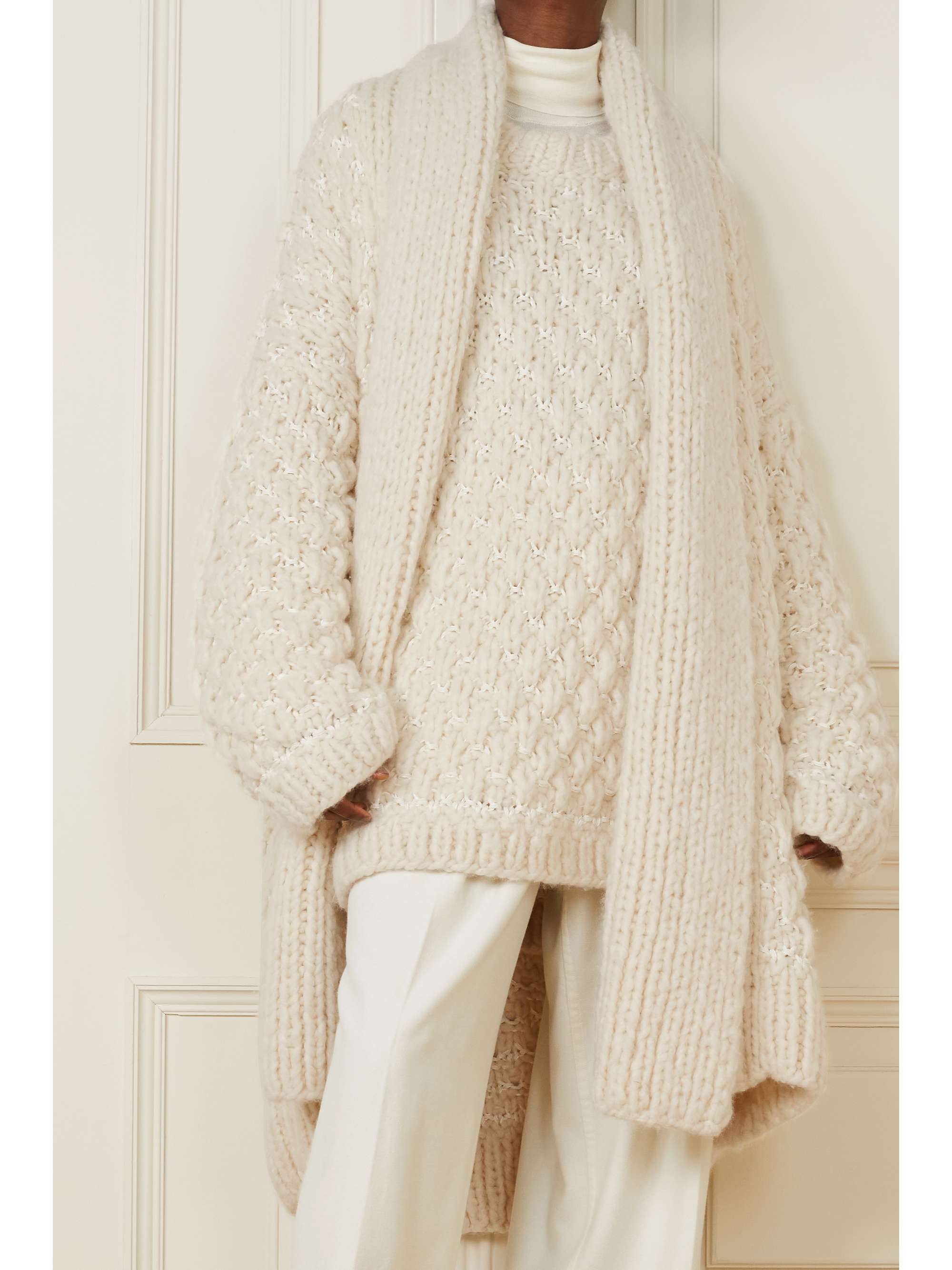 THE ROW Diya oversized cashmere, wool and silk-blend cardigan