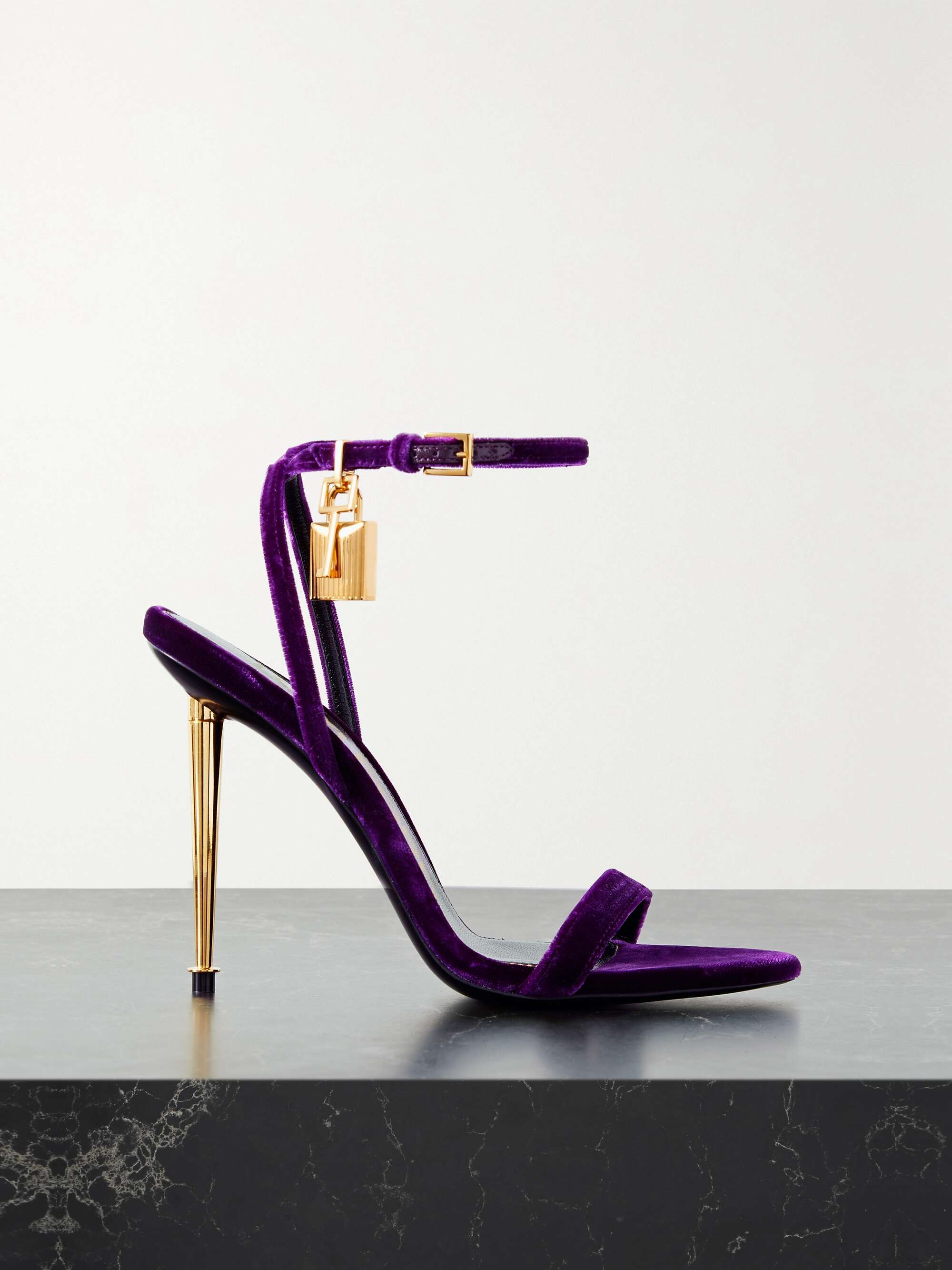 Purple Padlock velvet sandals | TOM ...