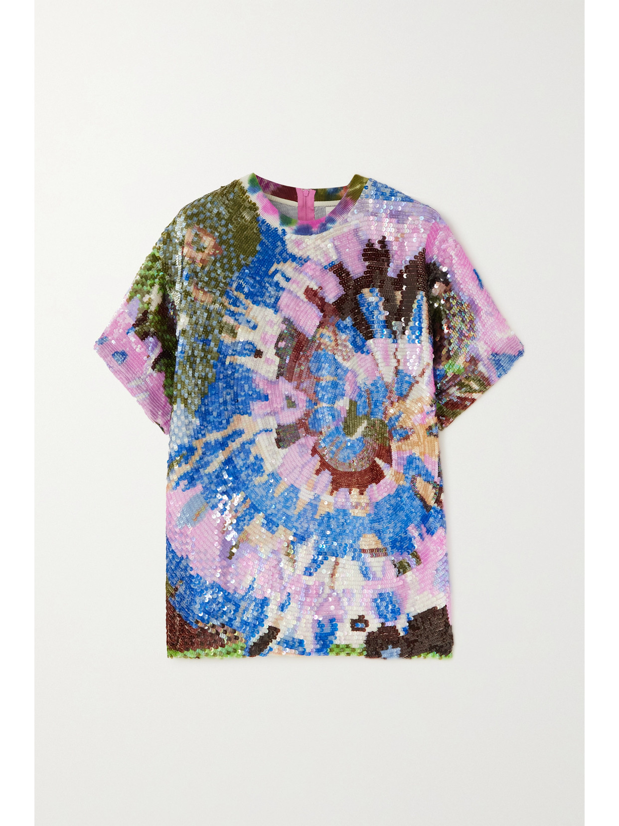 Ashish Gender Inclusive Sequin Tie Dye Top In Purple