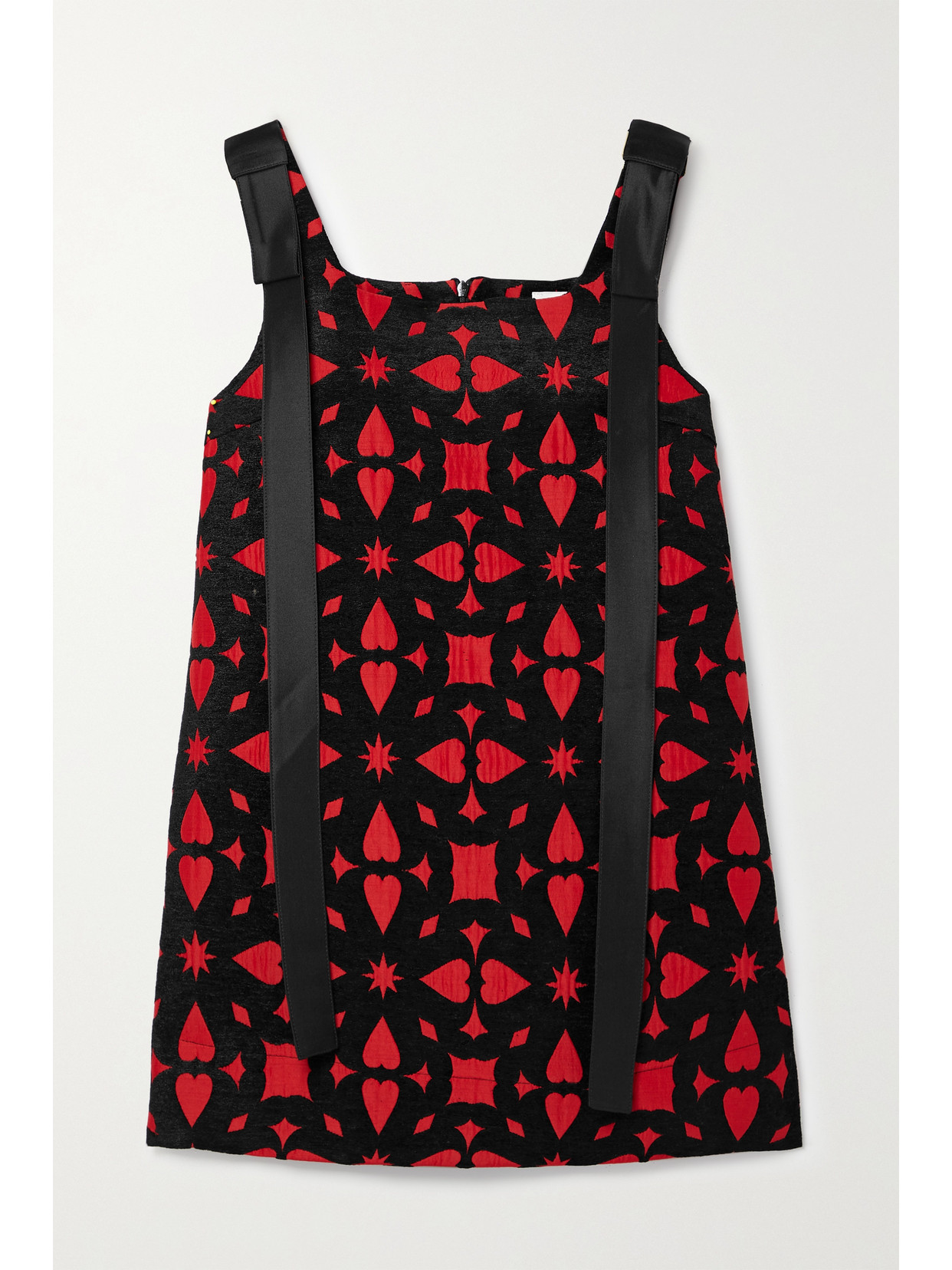 MINJUKIM BOW-EMBELLISHED JACQUARD MINI DRESS