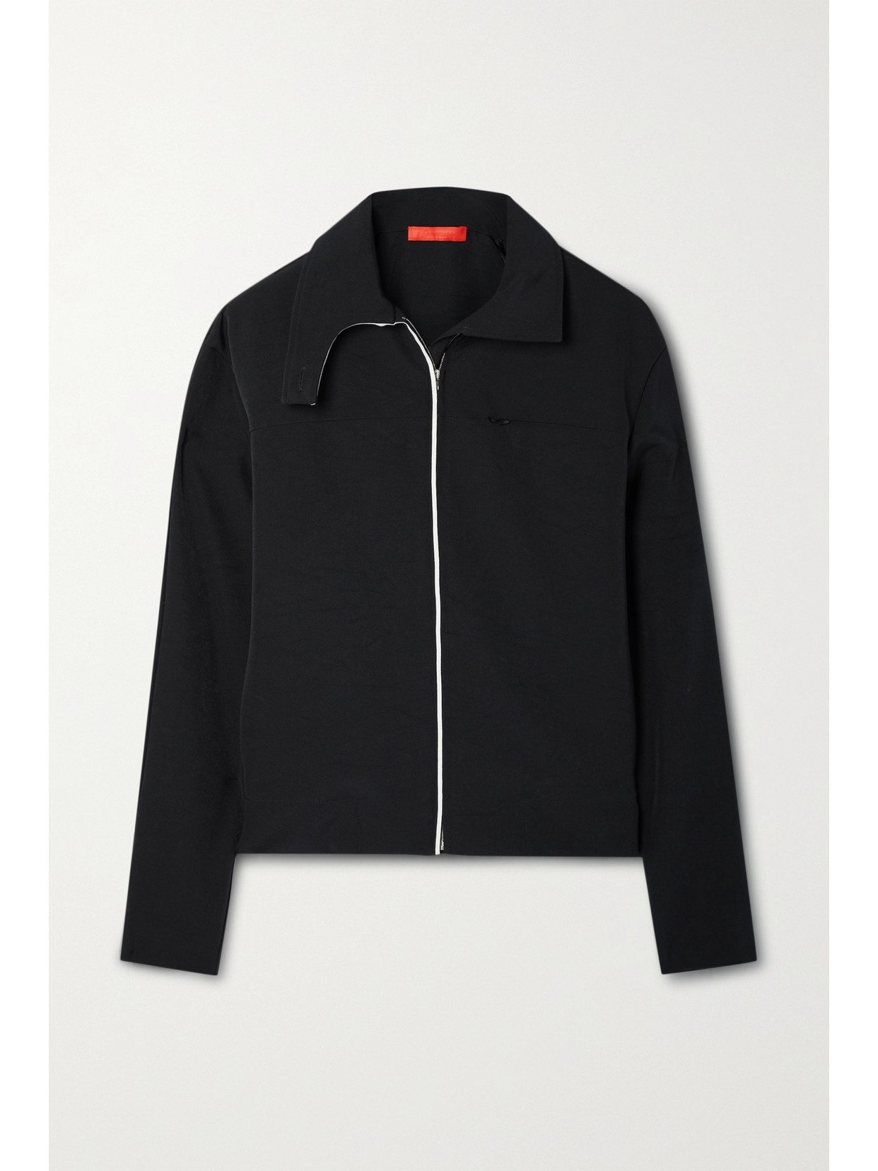 COMMISSION Tennis Striped Stretch-crepe Track Jacket - Black