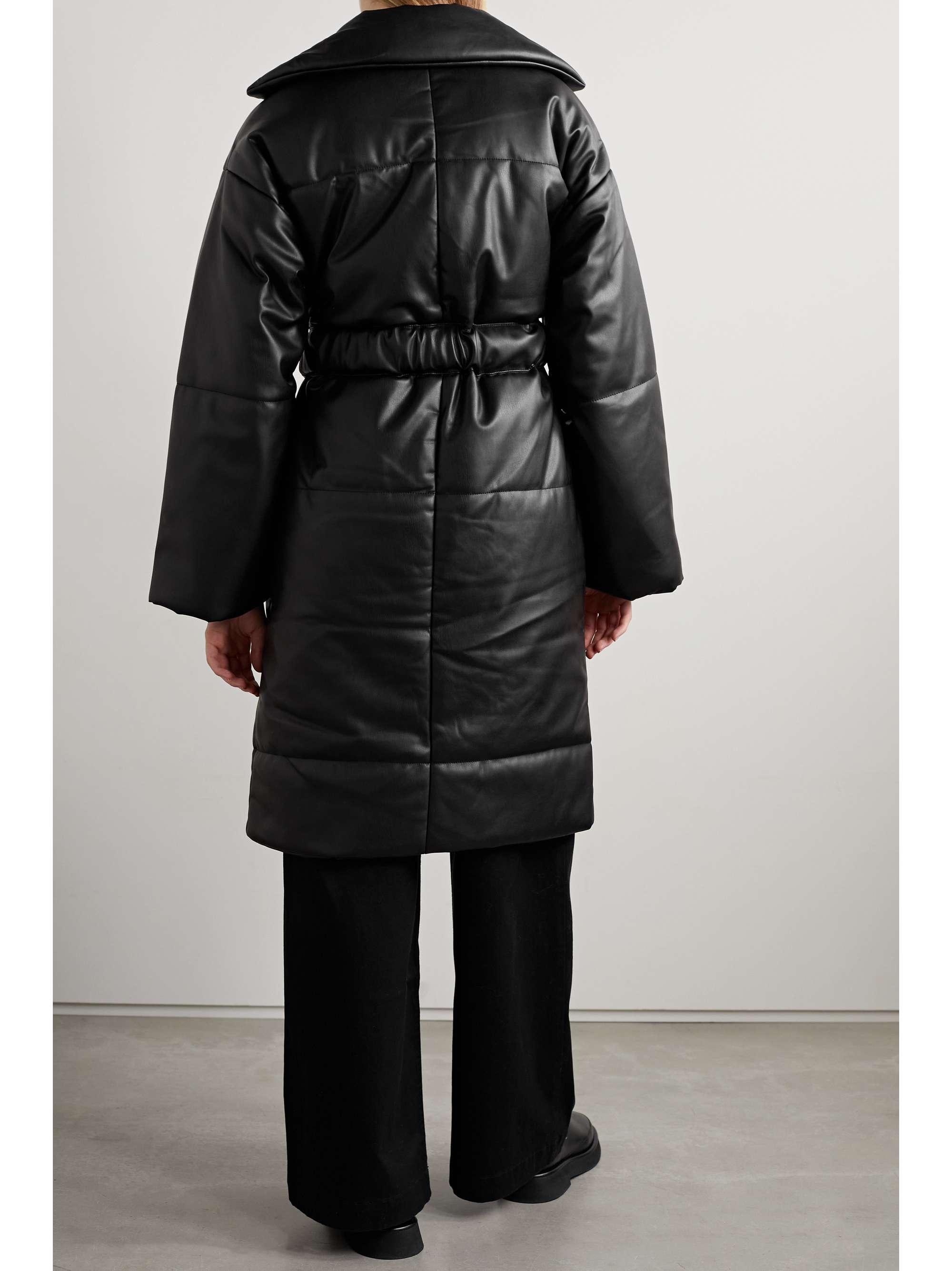 PROENZA SCHOULER WHITE LABEL Belted quilted faux leather coat