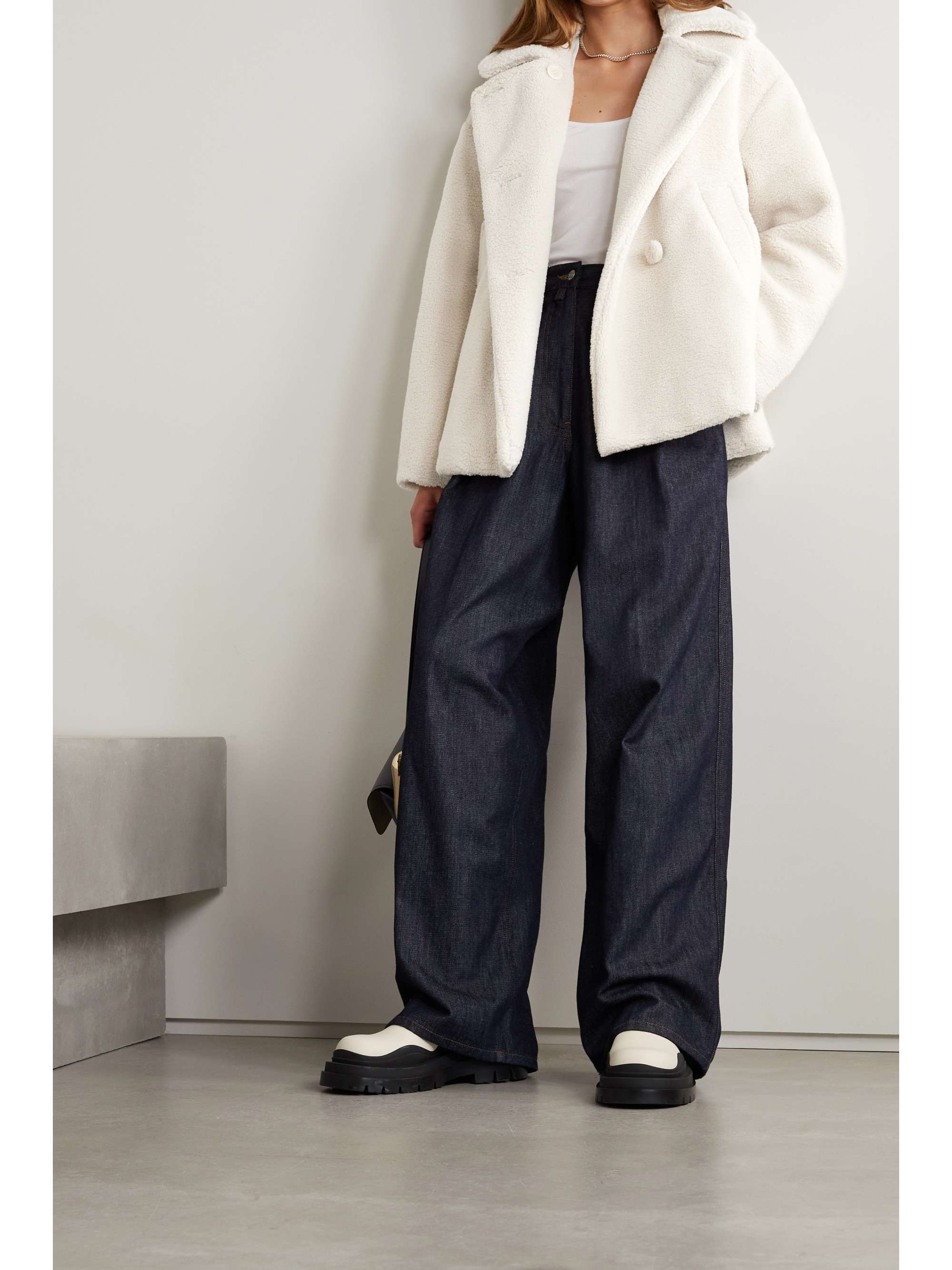 double breasted fleece jacket