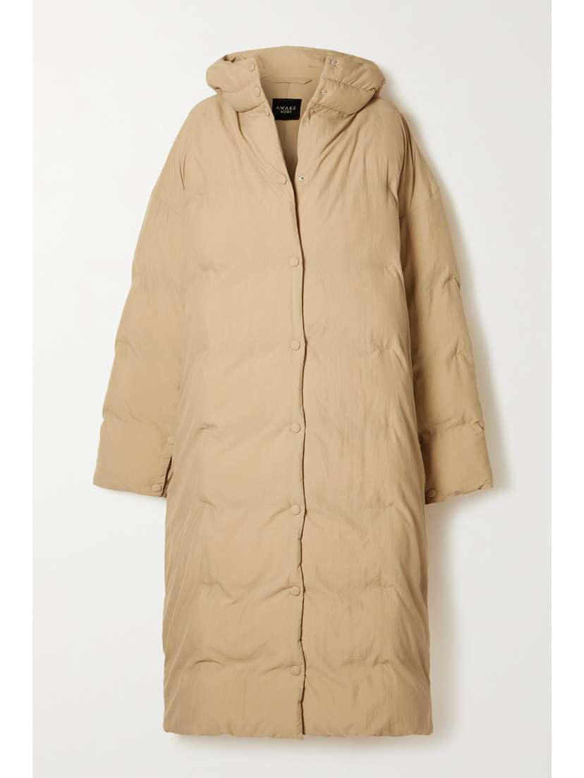 A.W.A.K.E. MODE Oversized Hooded Quilted Padded Shell Coat