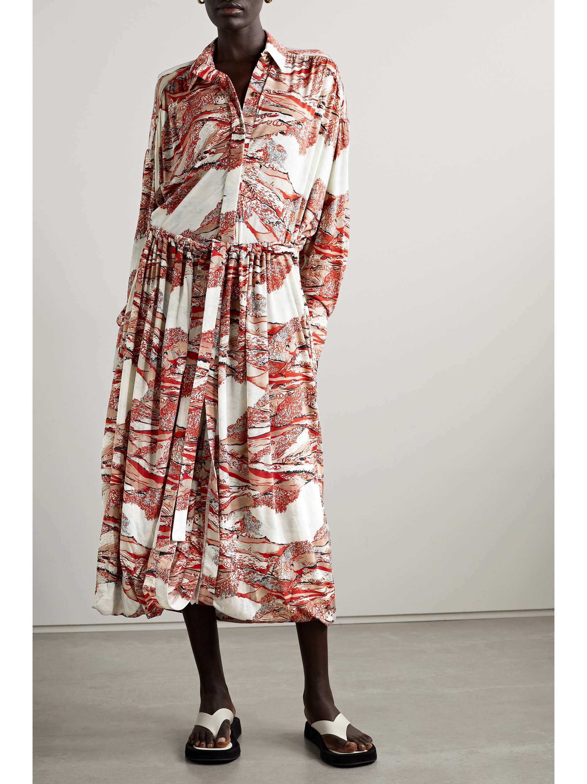 PROENZA SCHOULER Printed crepe maxi shirt dress