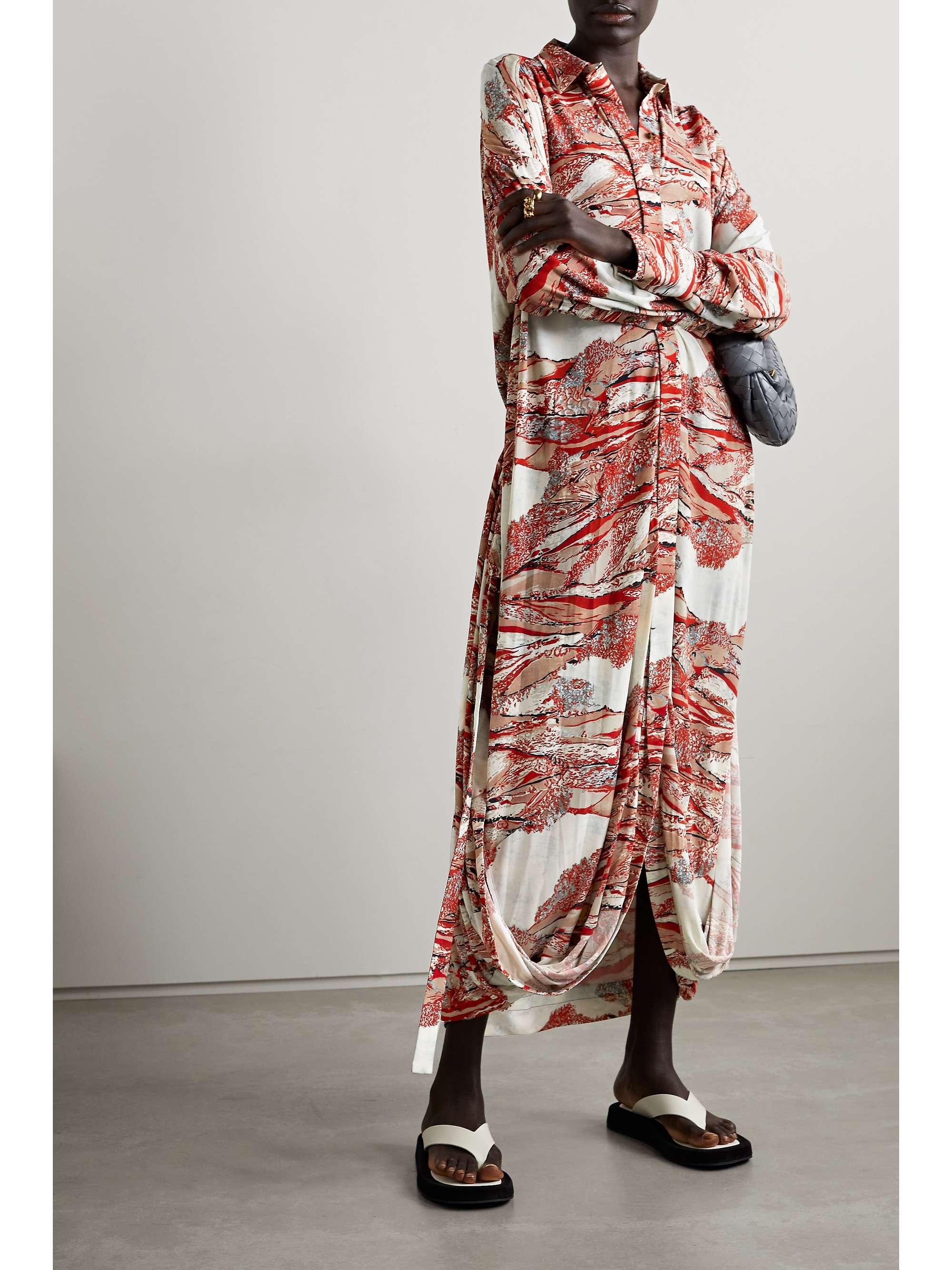 PROENZA SCHOULER Printed crepe maxi shirt dress