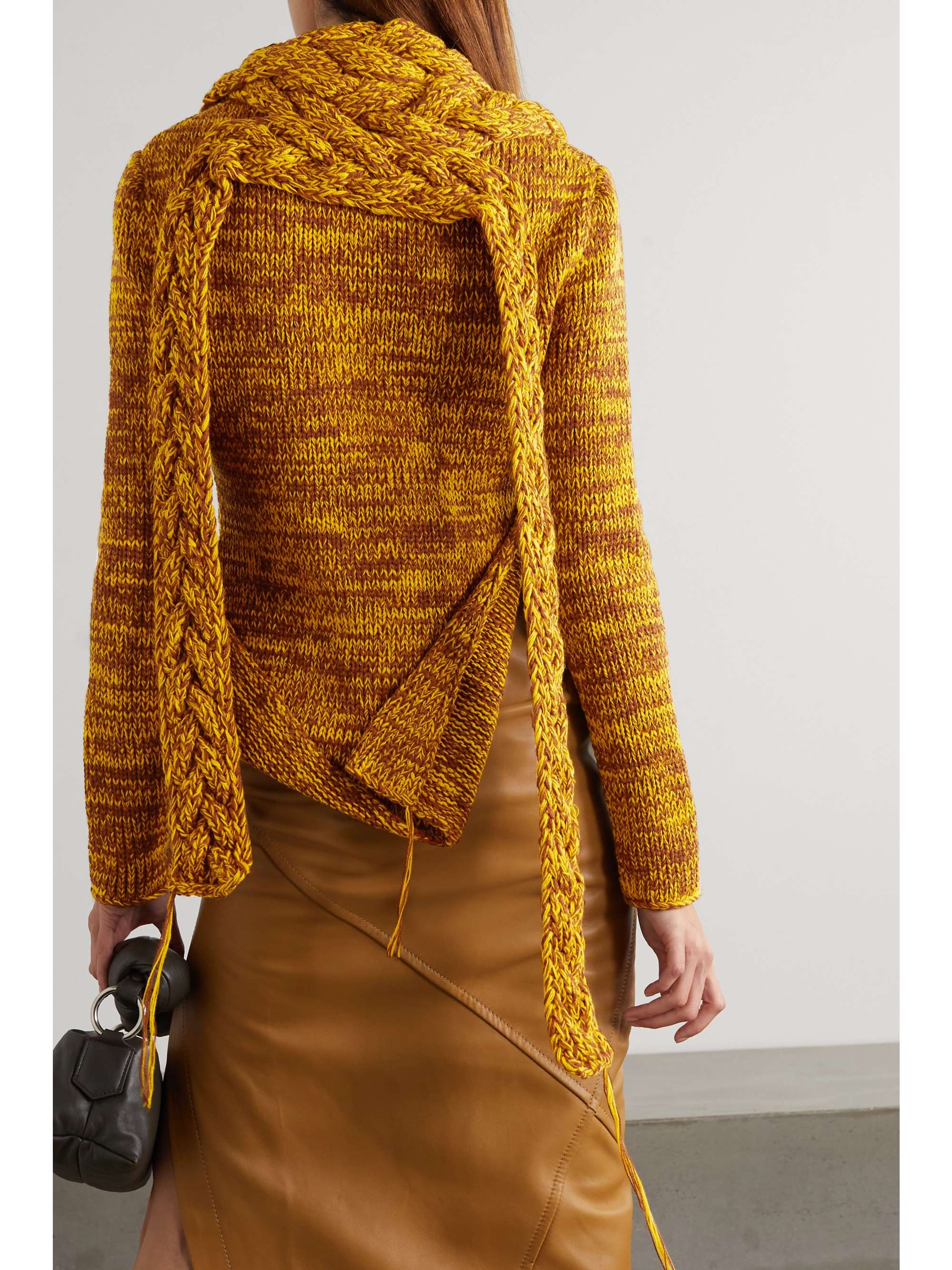 A.W.A.K.E. MODE Asymmetric layered merino wool-blend sweater