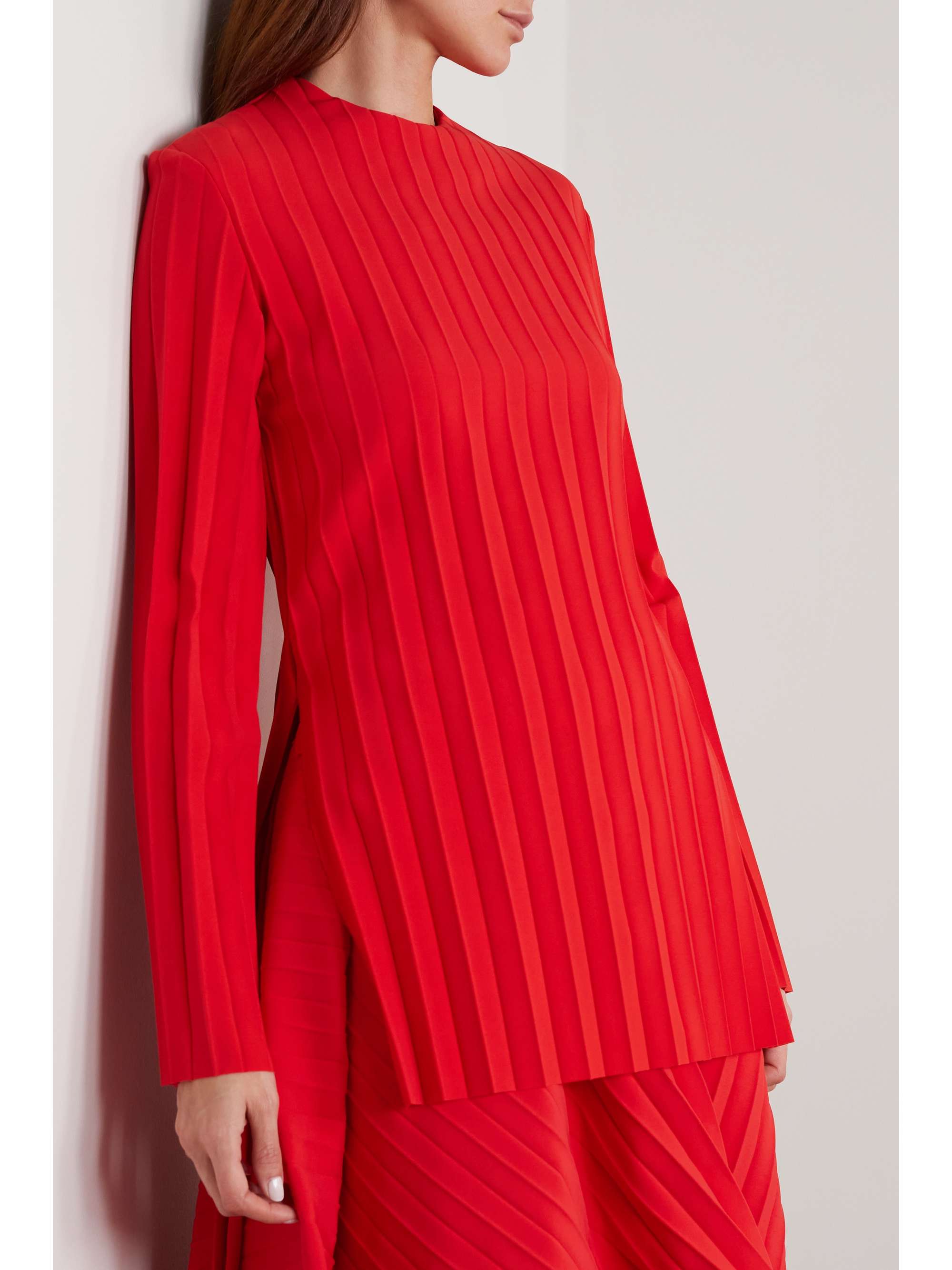 A.W.A.K.E. MODE Pleated stretch-cady top