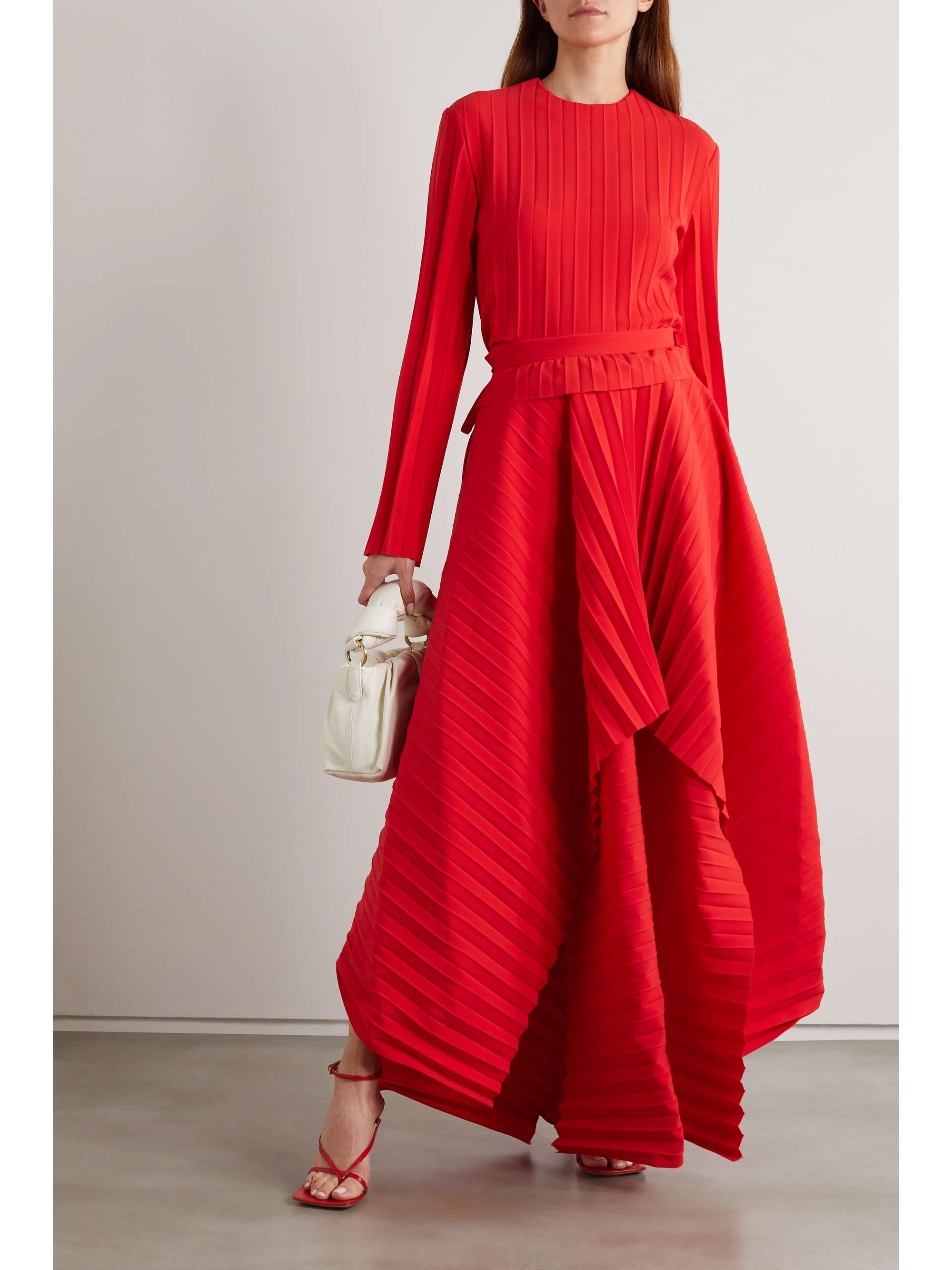 A.W.A.K.E. MODE Pleated stretch-cady top