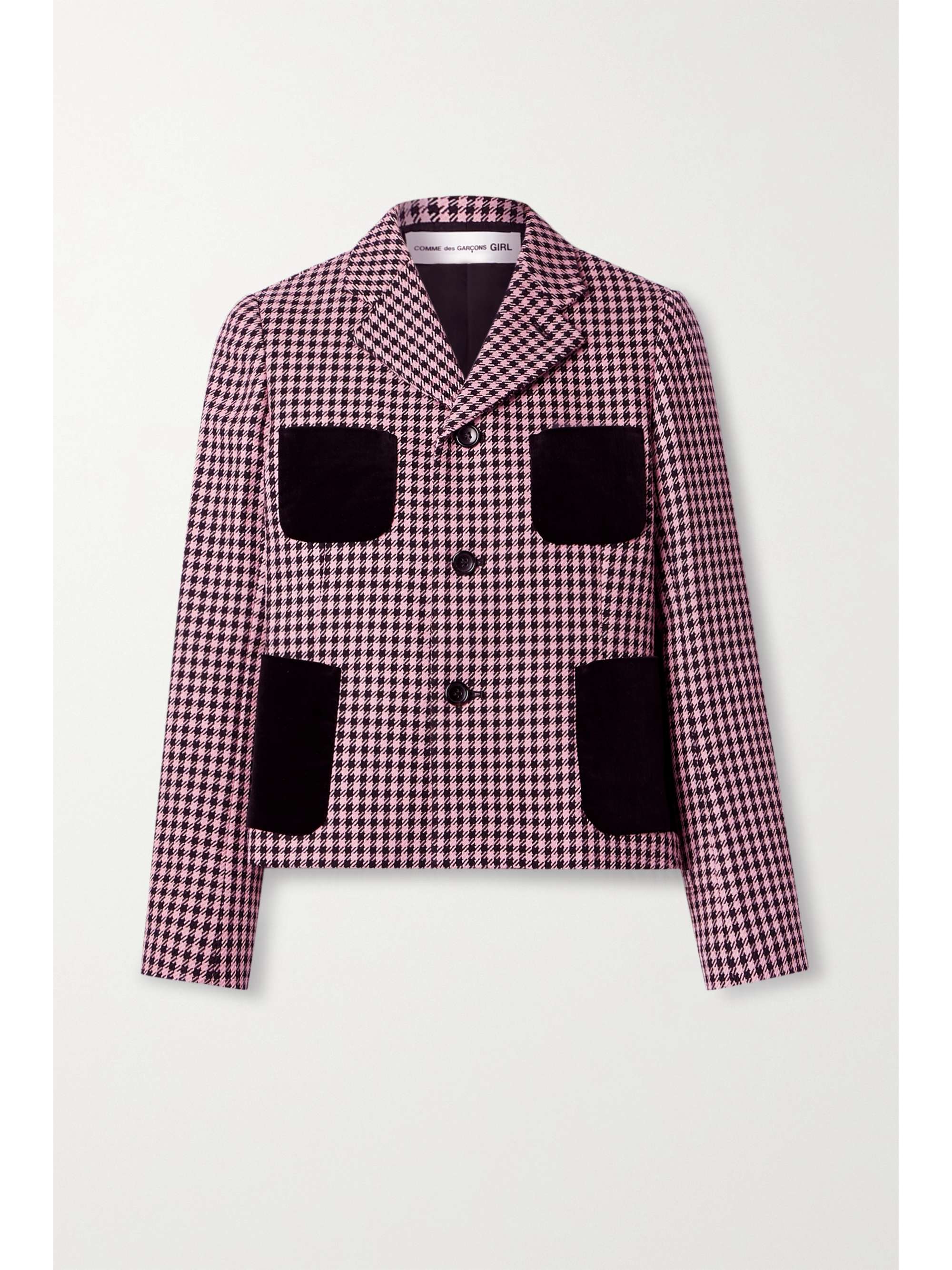 pink houndstooth blazer