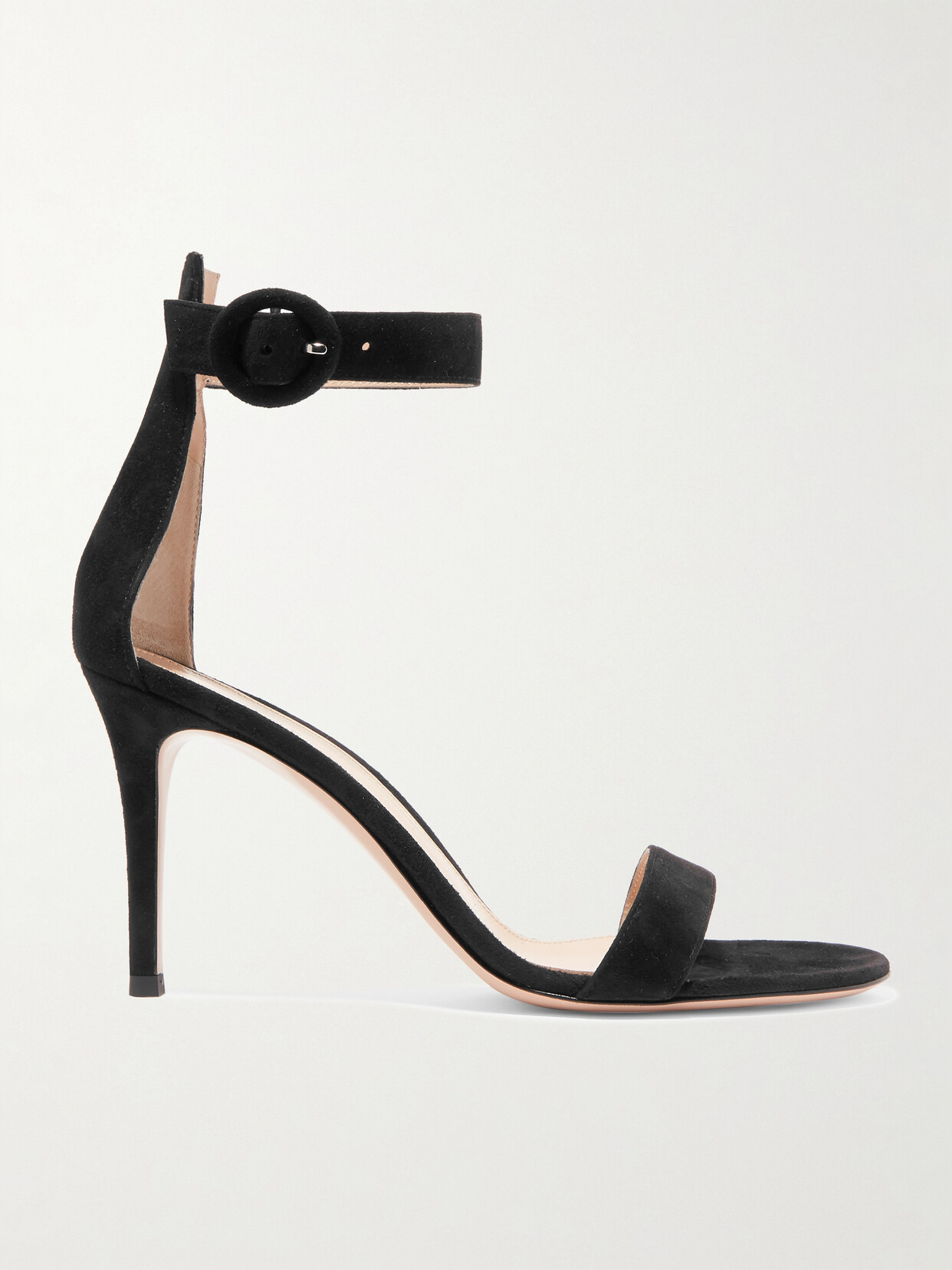 Gianvito Rossi Portofino 85 Suede Sandals In Black
