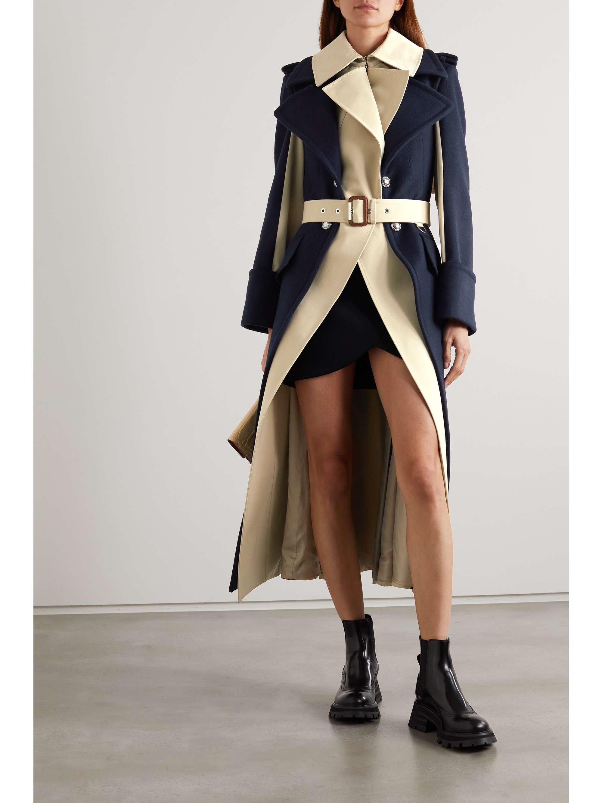 felt trench coat