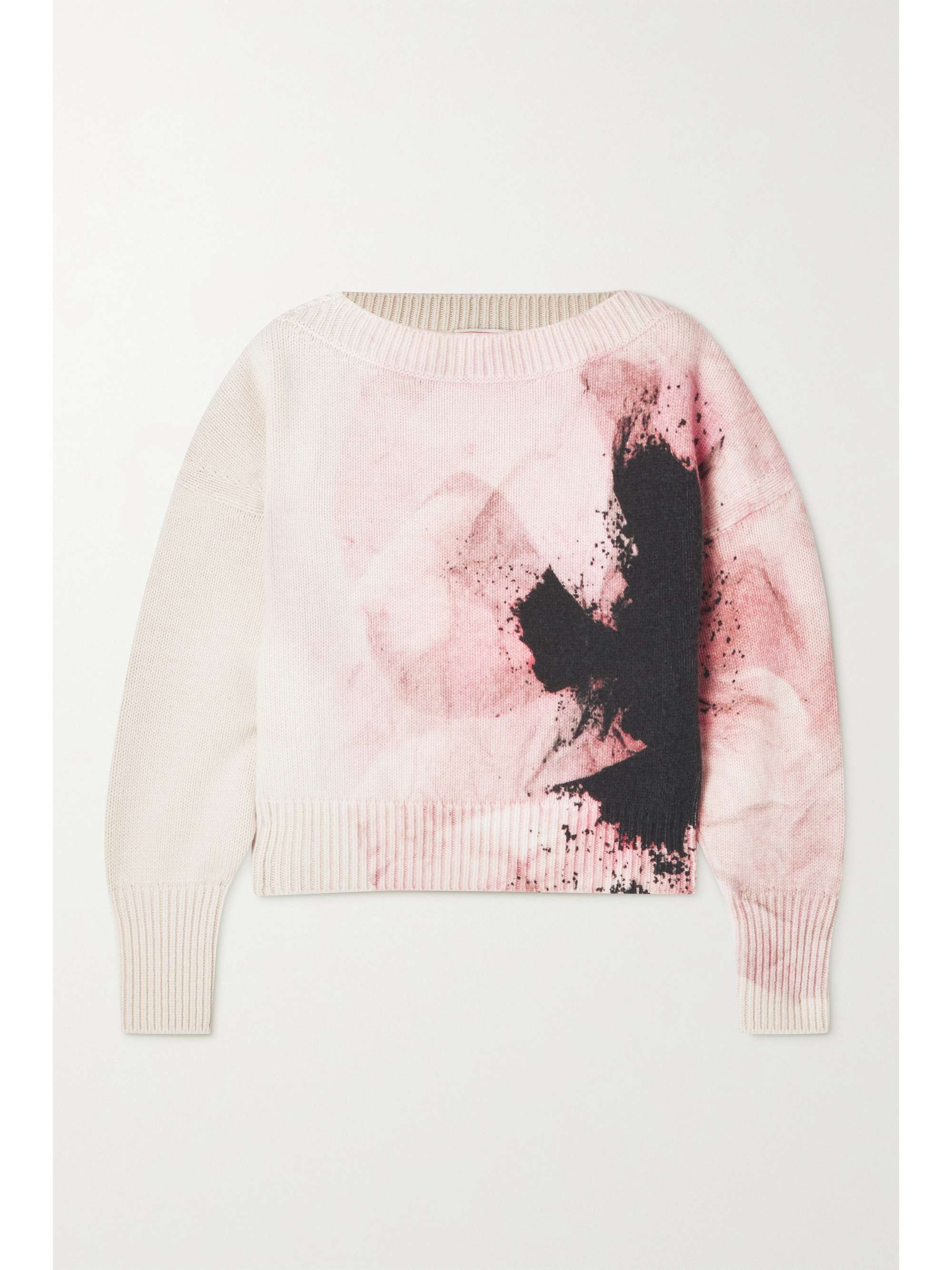 Pink Printed wool-blend sweater ...