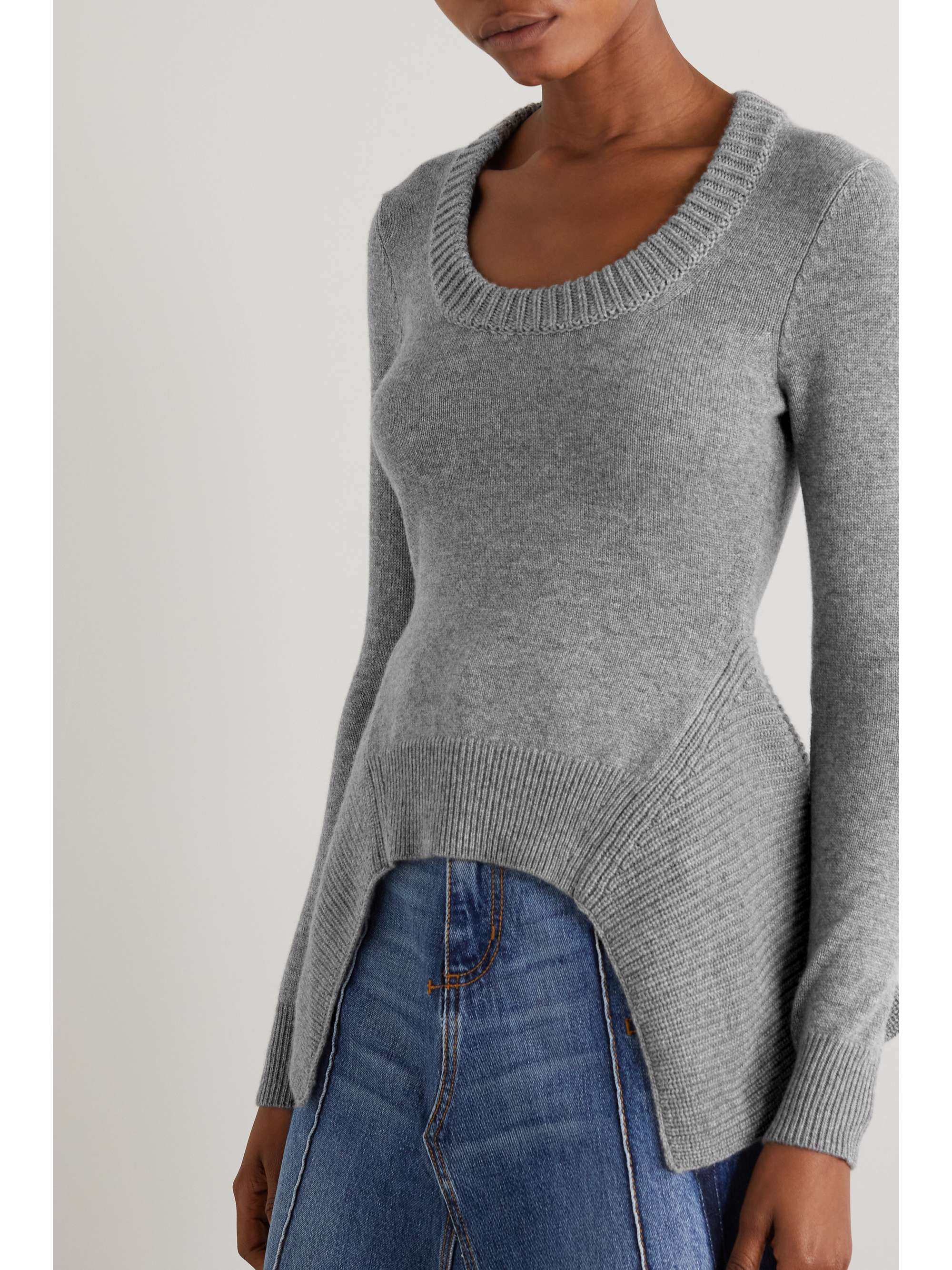 Asymmetric ribbed cashmere sweater Asymmetric ribbed cashmere sweater