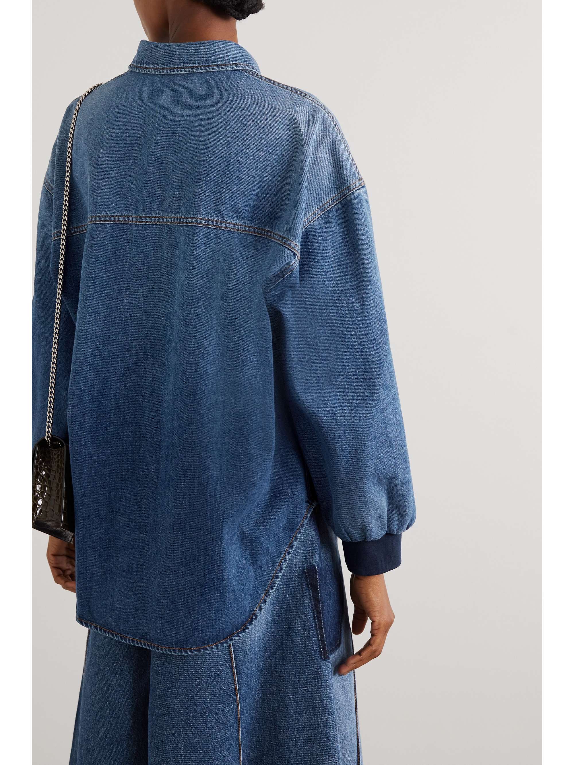 long denim shirt jacket