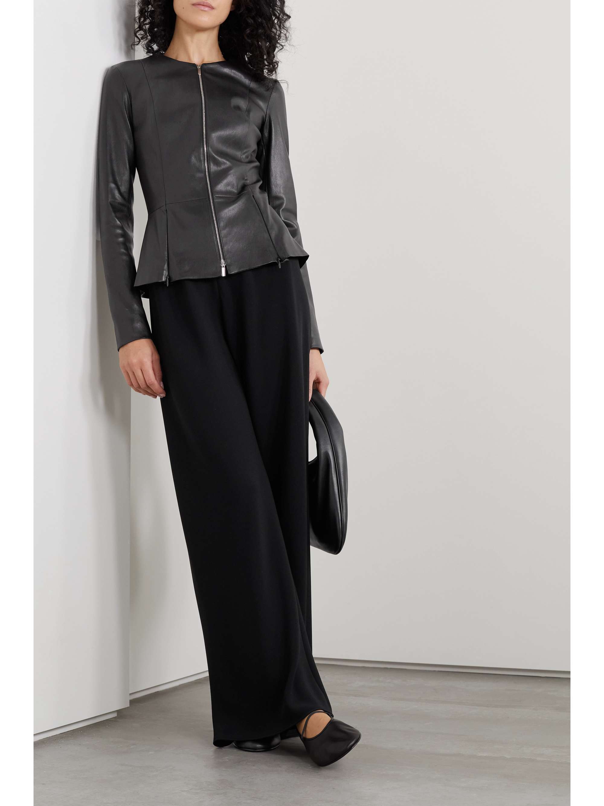 MAGDA BUTRYM Cropped leather tapered pants