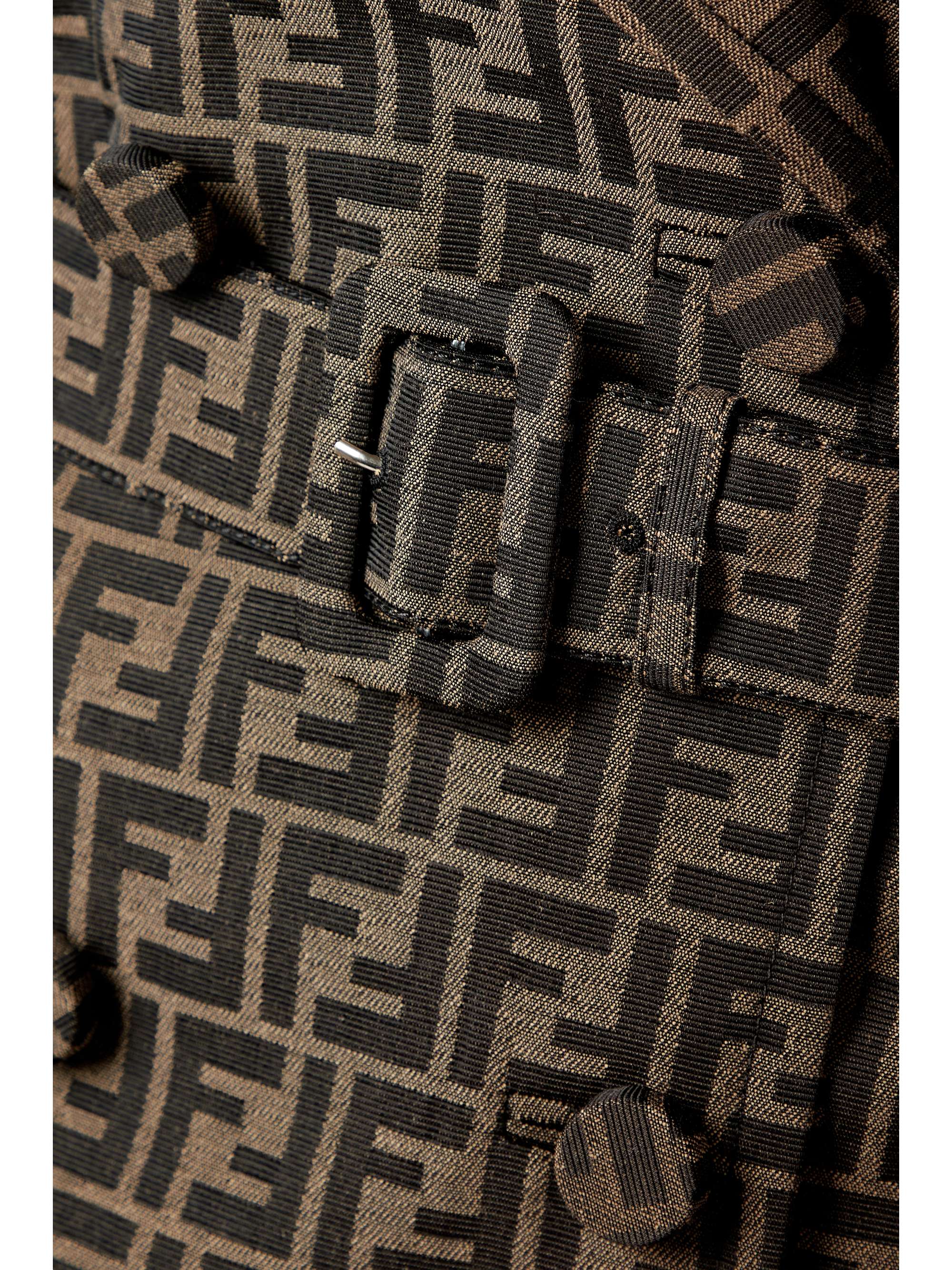 FENDI Belted double-breasted canvas-jacquard trench coat