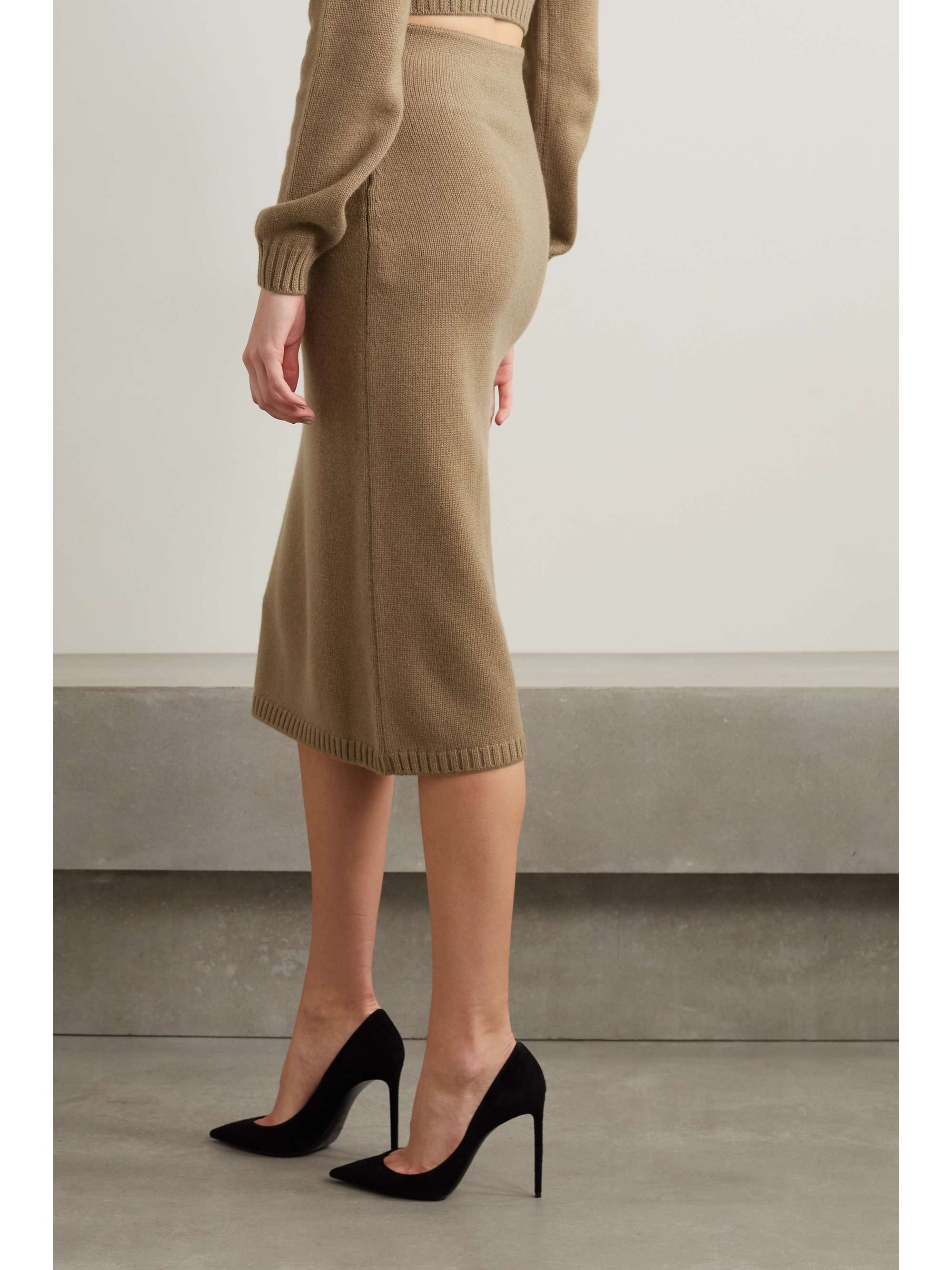 FENDI Cashmere-blend midi skirt