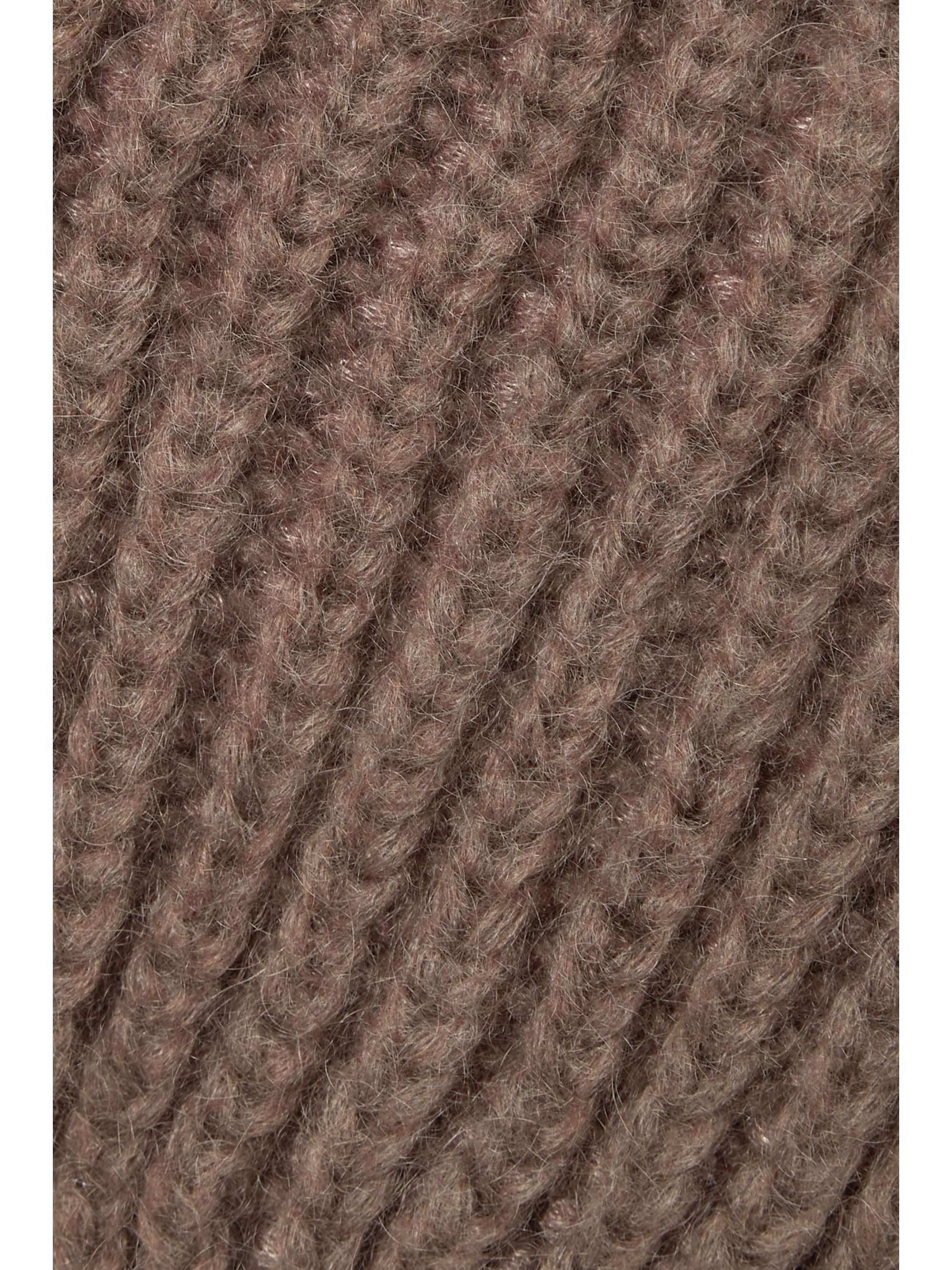FENDI Off-the-shoulder cropped ribbed-knit top