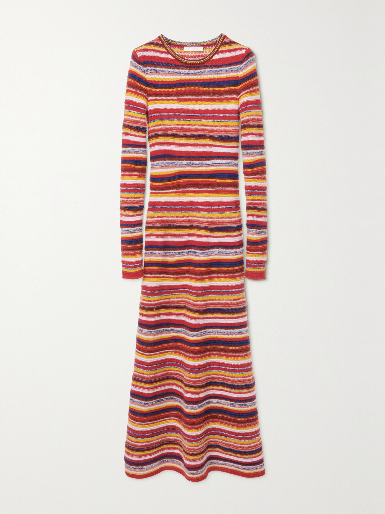 CHLOÉ + NET SUSTAIN STRIPED RECYCLED CASHMERE-BLEND MAXI DRESS