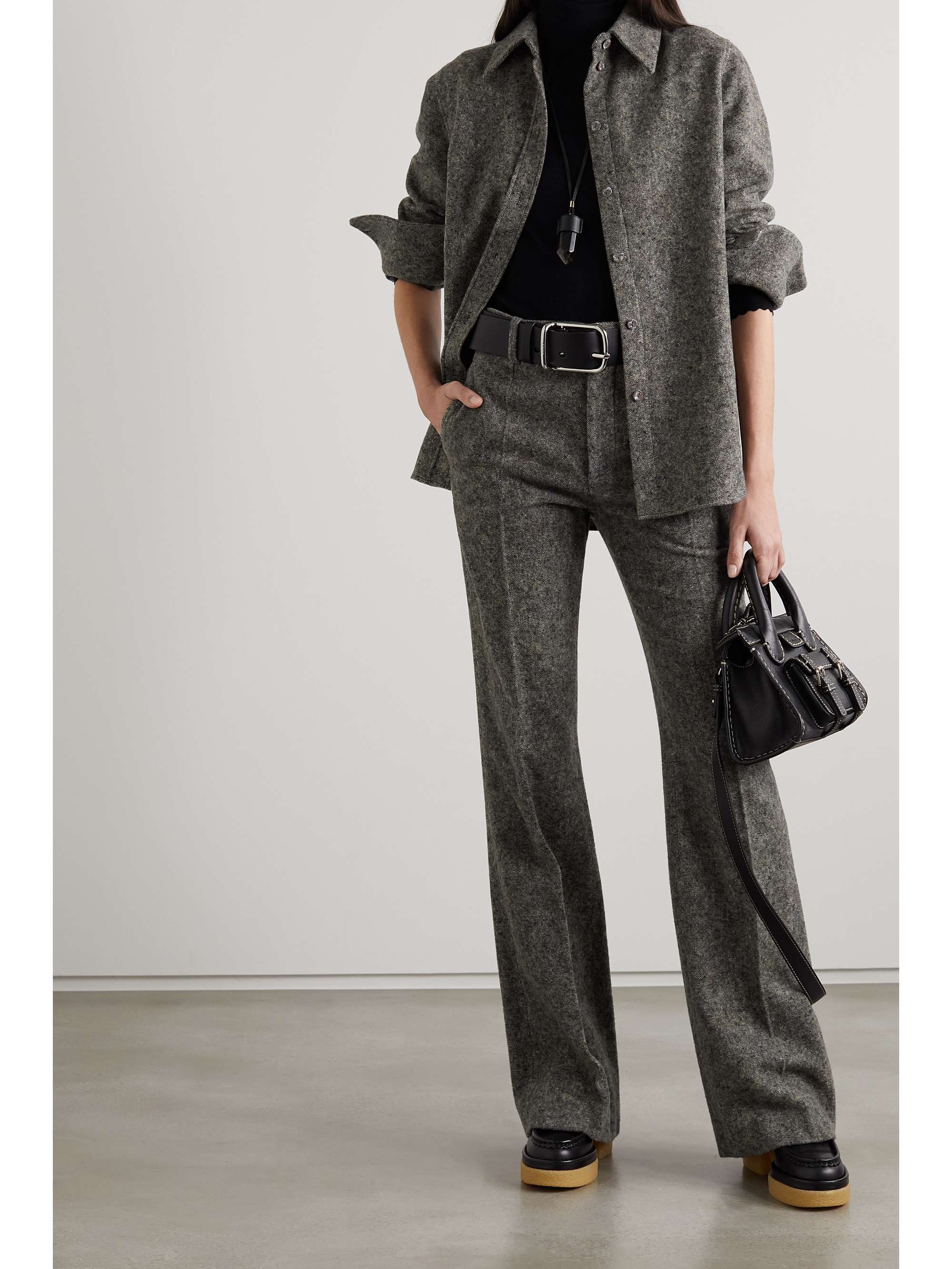 CHLOÉ + NET SUSTAIN wool and silk-blend shirt