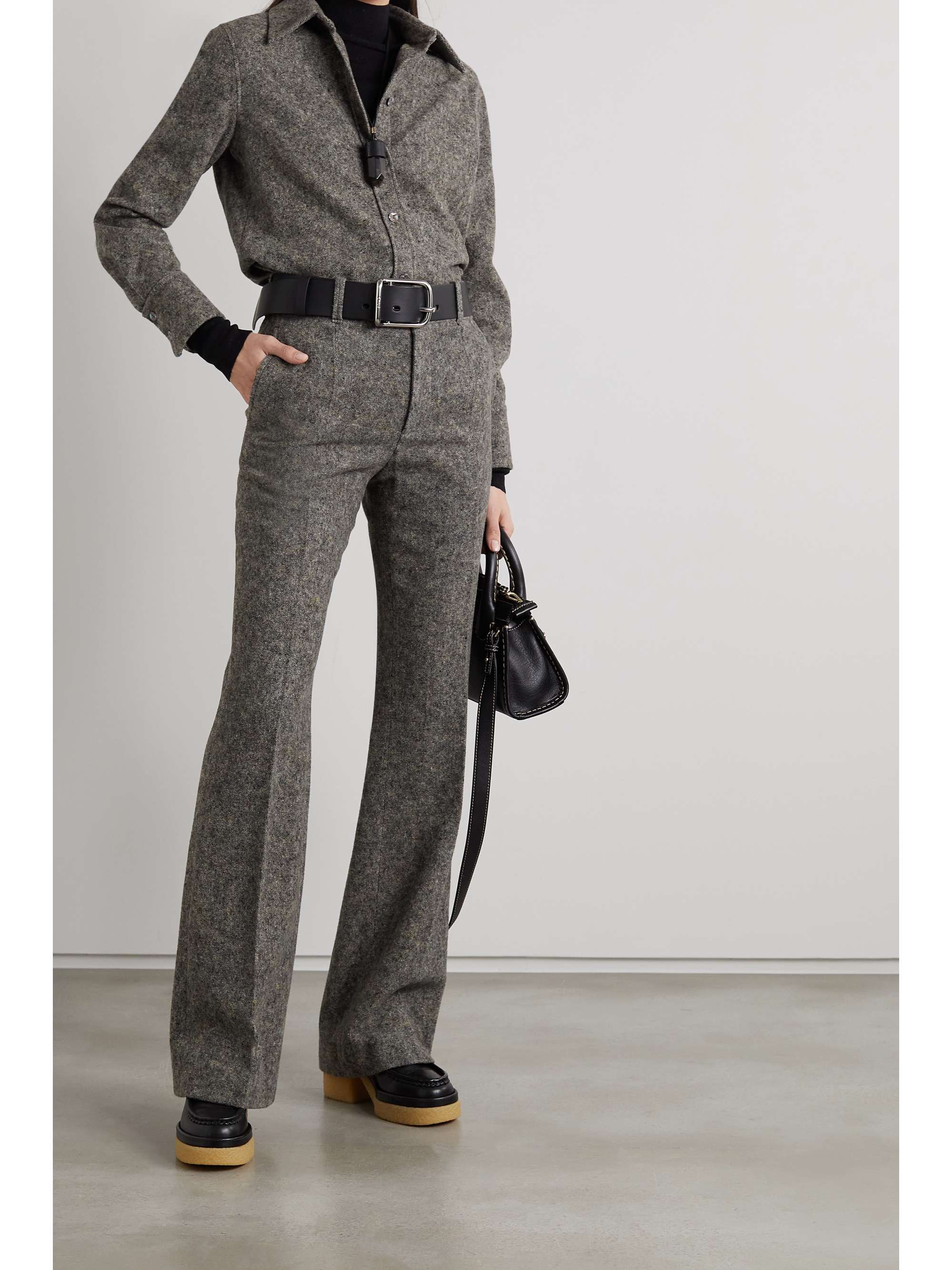 CHLOÉ + NET SUSTAIN wool and silk-blend shirt