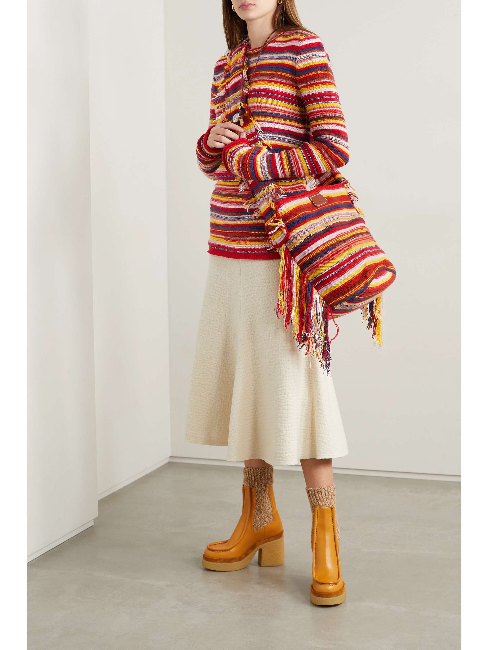 CHLOÉ Striped cashmere-blend sweater