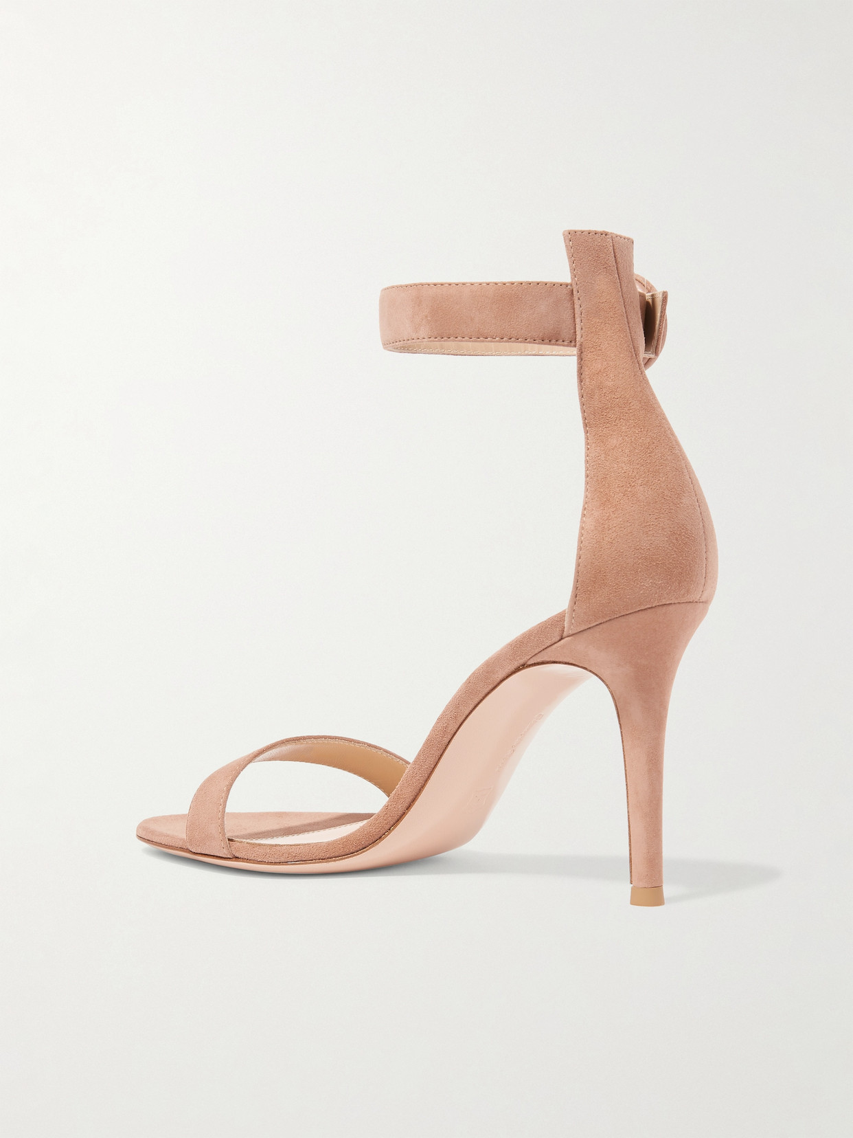 Shop Gianvito Rossi Portofino 85 Suede Sandals In Neutral