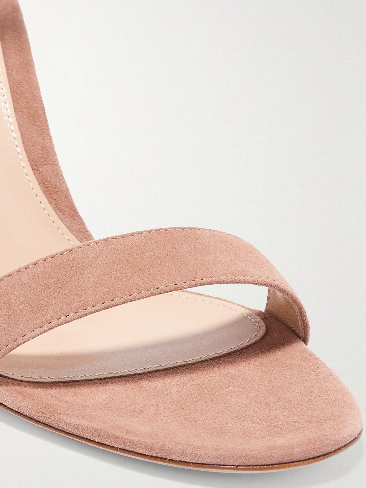 Shop Gianvito Rossi Portofino 85 Suede Sandals In Neutral